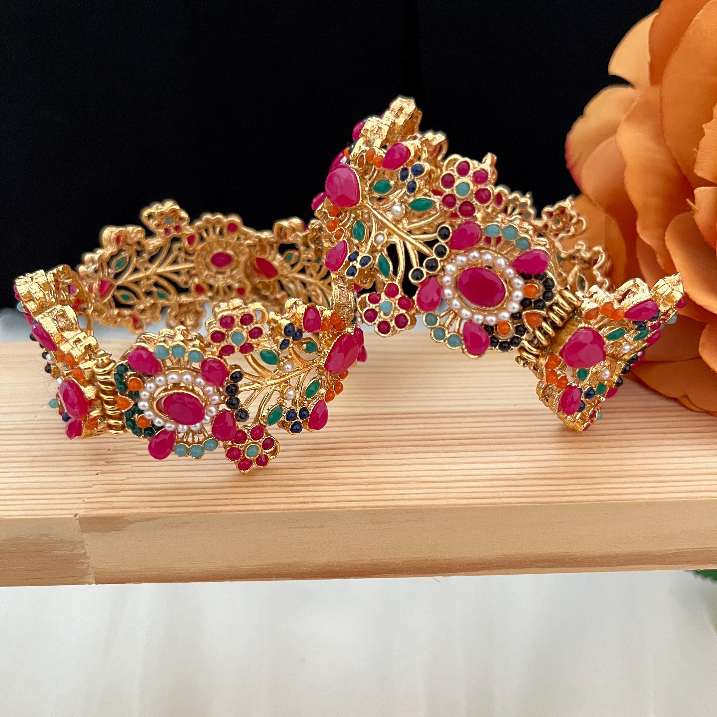 Traditional Indian Bangles | Kangan | Rajasthani Chura | Royal Wedding Bangles | Punjabi Chura | Kundan Bridal Chura | Chura Bangles