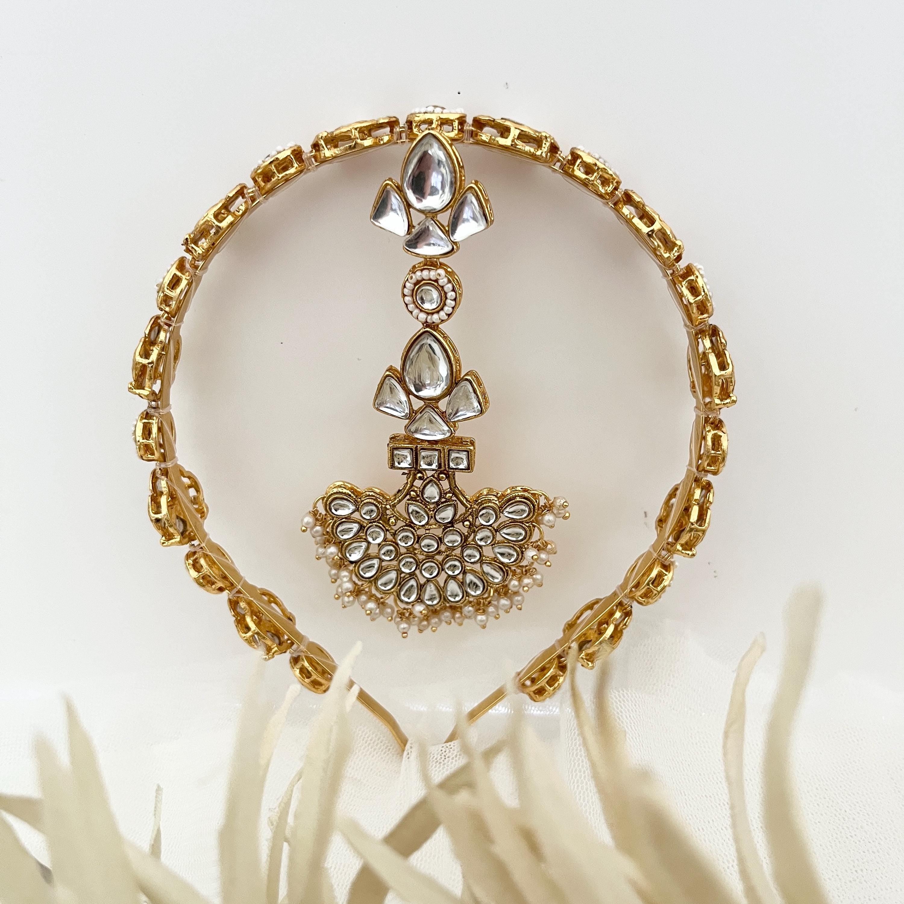 Mattha Patti/ Head Piece/ Sheeshphool/ Indian Fore Head Jewelry/ Jhoomer/ Maang Tikka