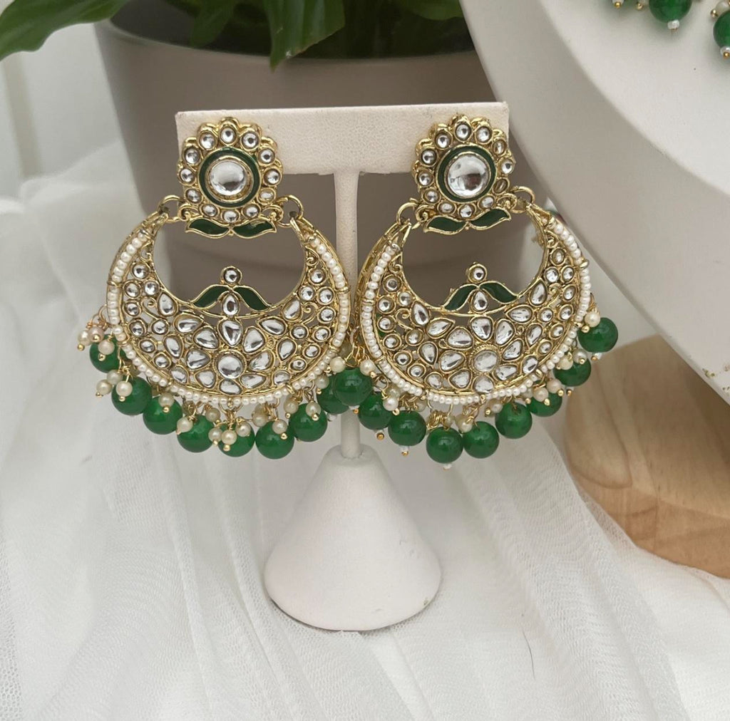 Kundan Meenakari Green and Gold Choker Set