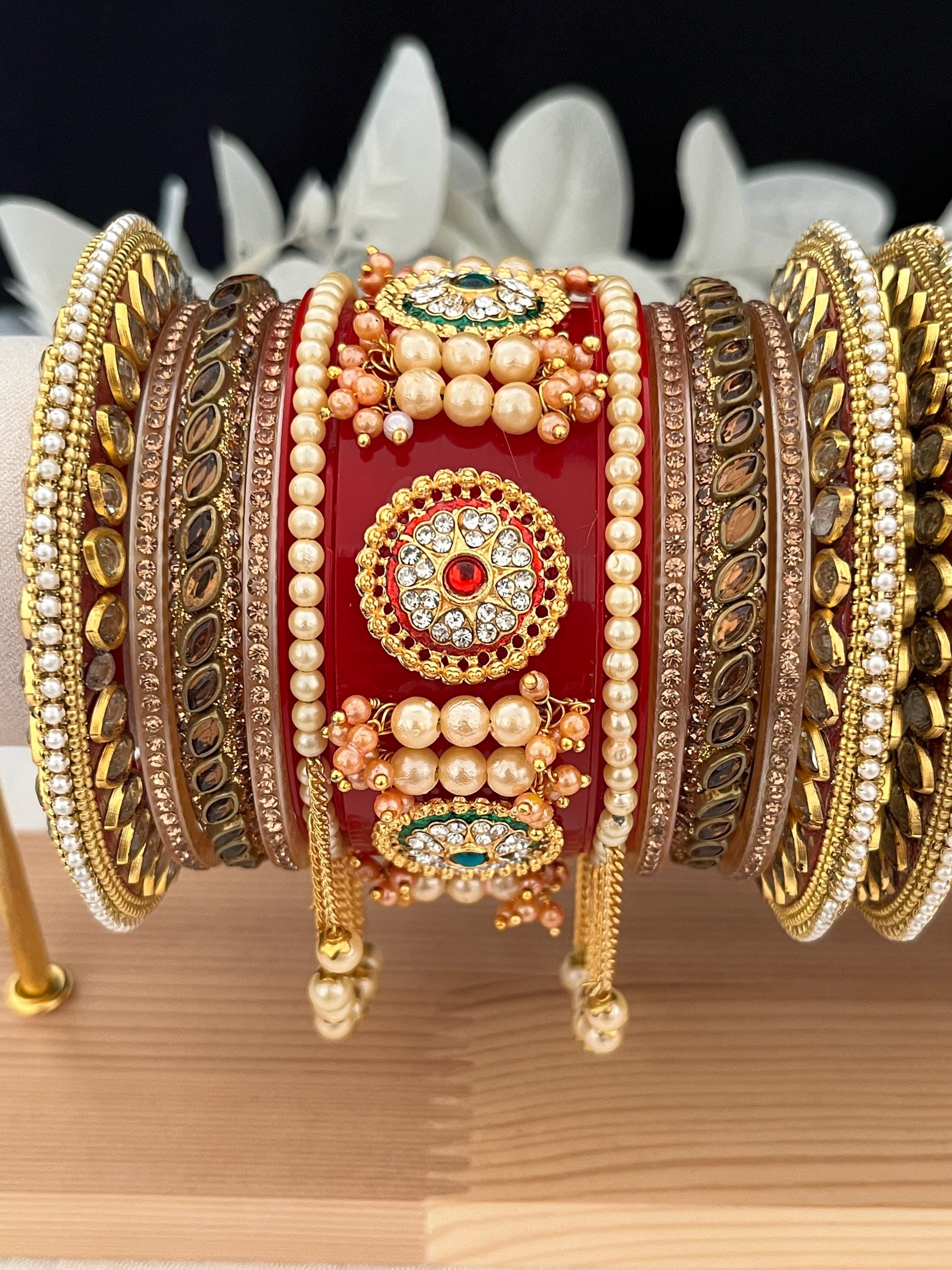 Traditional Indian Bangles | Wedding Chura | Rajasthani Chura | Royal Wedding Bangles | Punjabi Chura | Kundan Bridal Chura | Chura Bangles