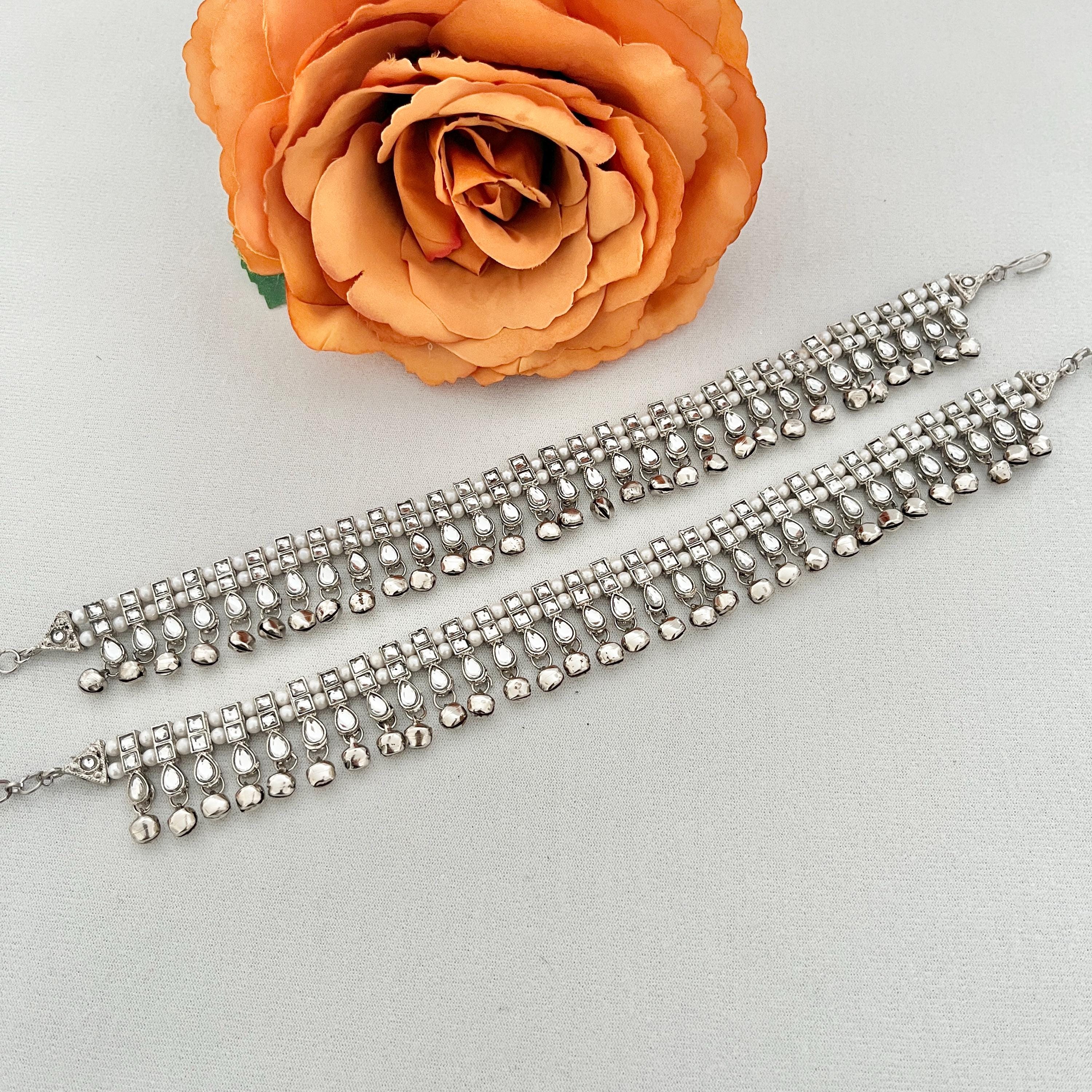 Beautiful Bridal Payal, Ghunghroo Silver Payal, Elegant Payal Anklets, Ghungru Anklets, Payzeb, Anklets, Gold Payal, Kundan Payal