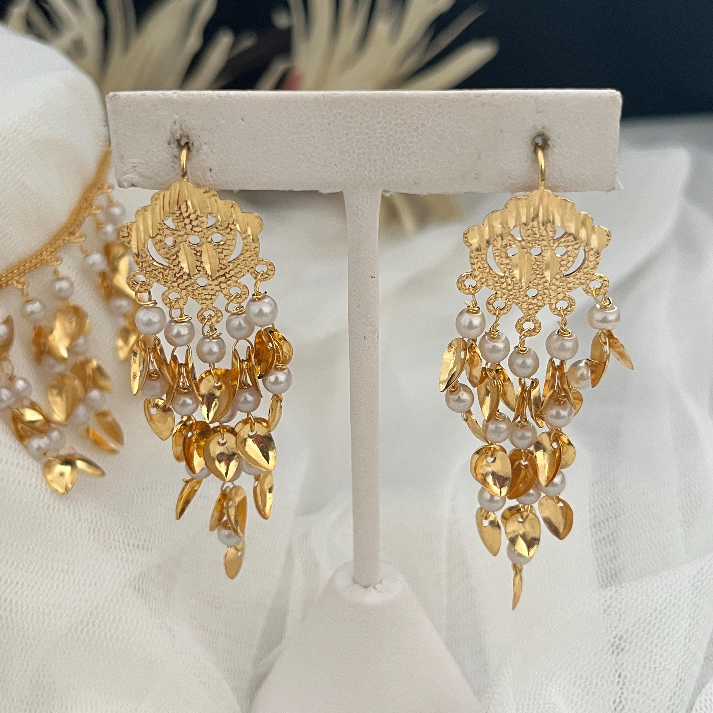 Gold Choker set,Pearl Choker Set jadau Jewelry,Punjabi Wedding Jewelry,Pakistani Bridal Jewelry,Hyderabad Jewelry,Patra Gold Traditional Set