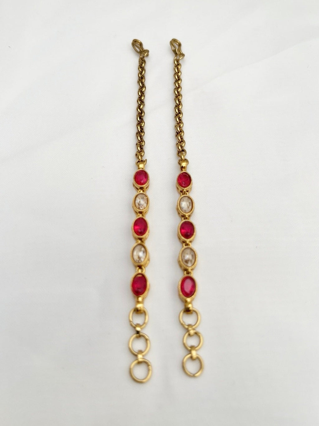 Indian Jewellery Punjabi Bollywood Earring Chain Kundan Sahara