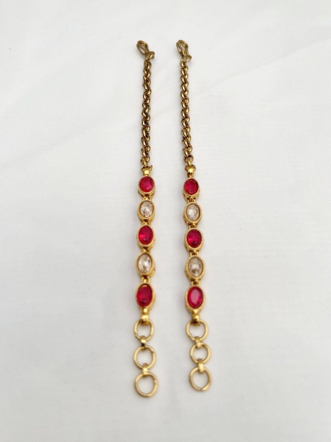 Indian Jewellery Punjabi Bollywood Earring Chain Kundan Sahara