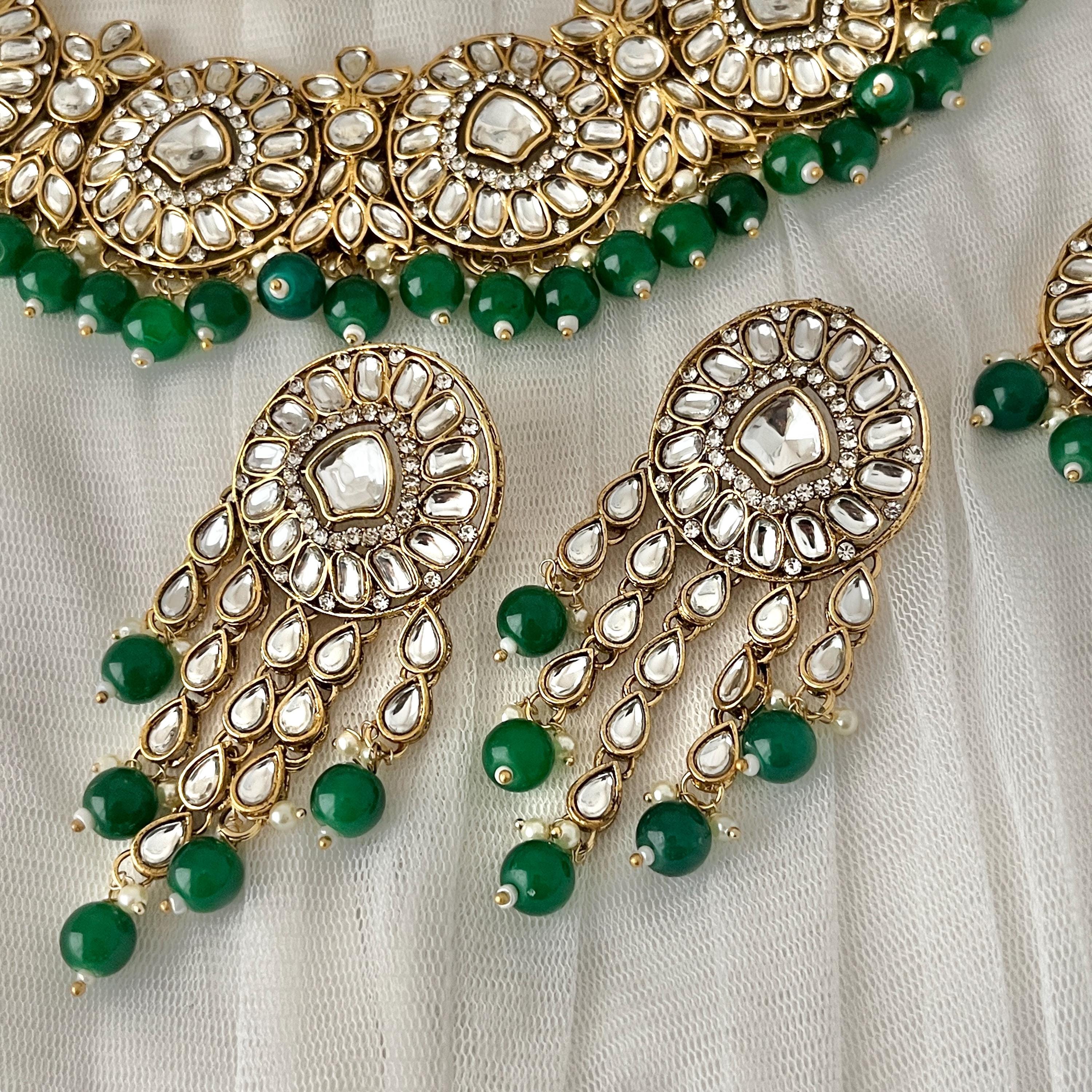 Kundan Necklace Tikka Earrings Wedding Bridal, Indian Jewellery