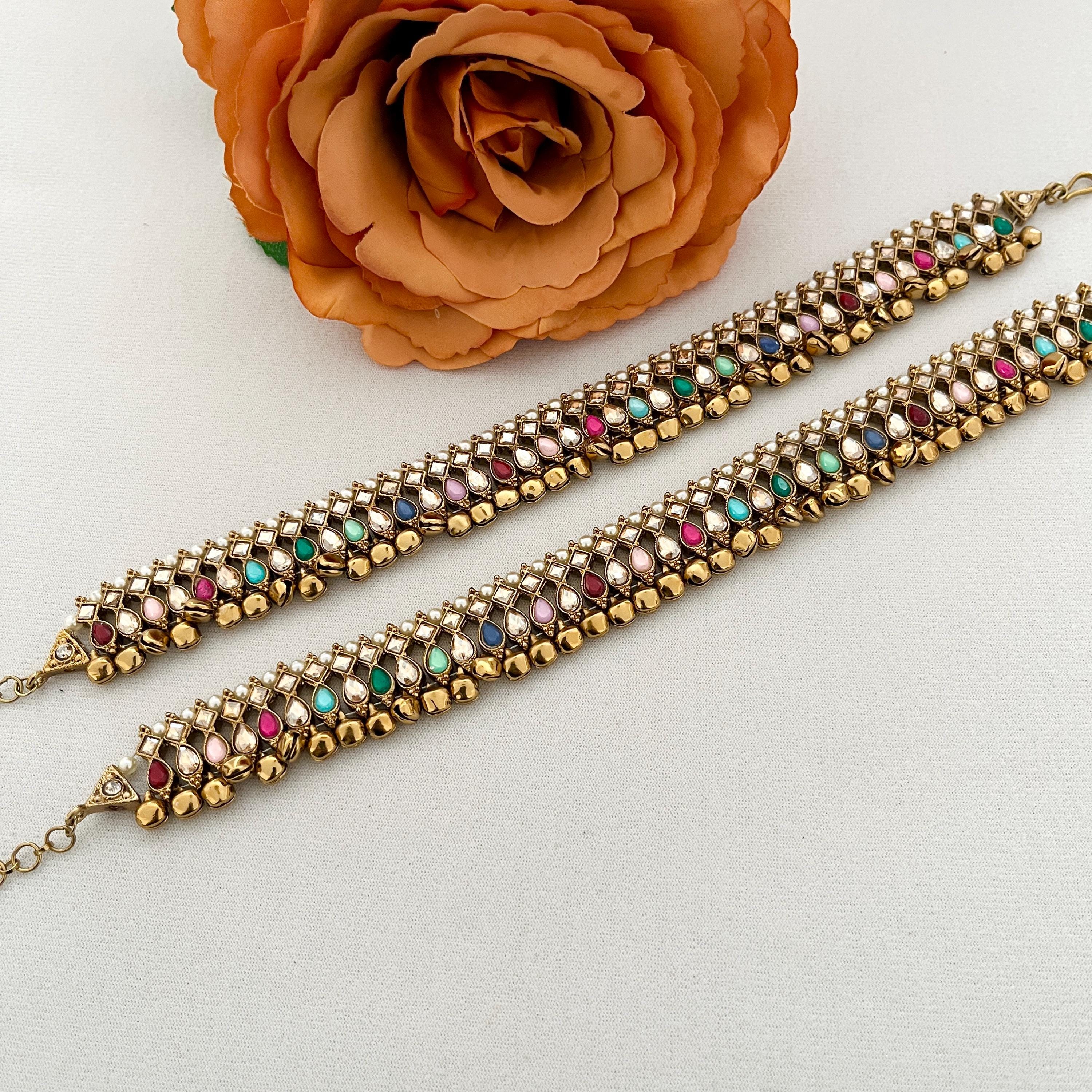Beautiful Bridal Payal, Ghunghroo Silver Payal, Elegant Payal Anklets, Ghungru Anklets, Payzeb, Anklets, Gold Payal, Kundan Payal