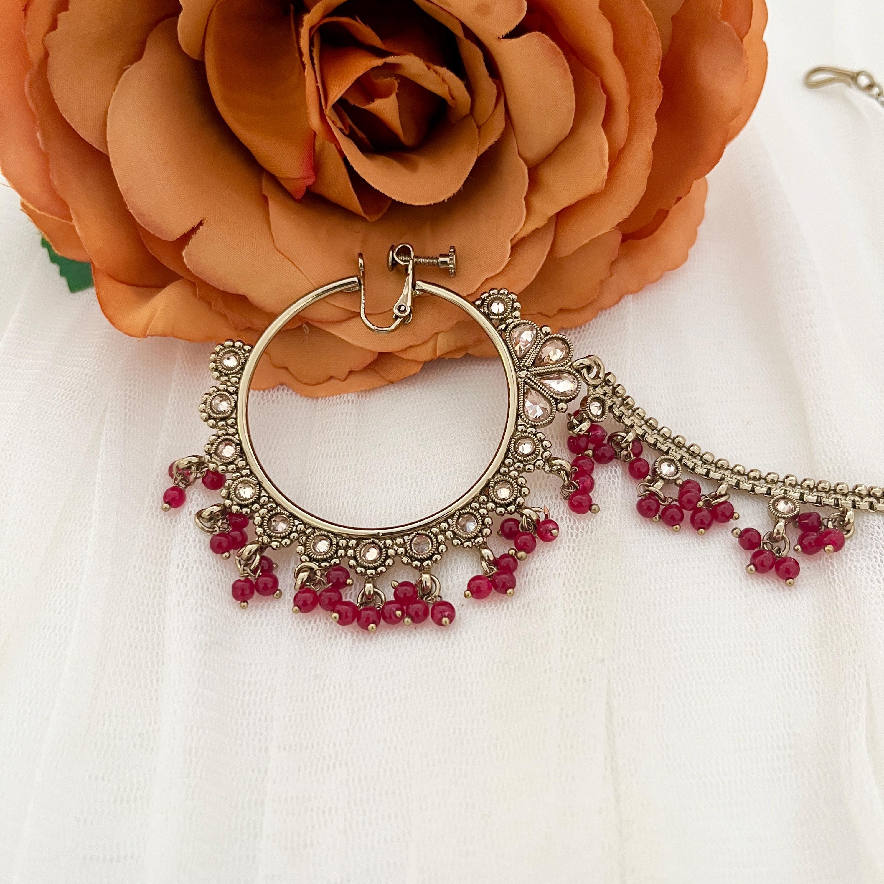 Nath nose ring | Nath/Nose ring/Nathni/clip on Nath | Bridal/wedding/engagement | Asian/Indian/Pakistani