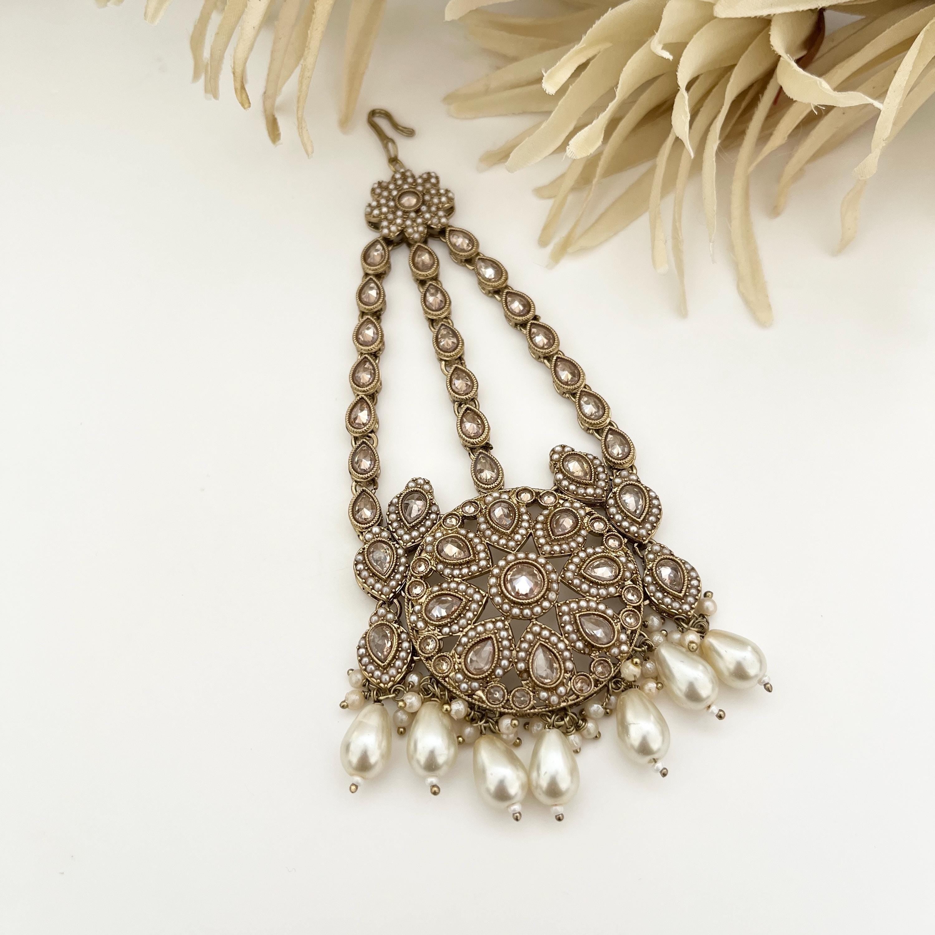 Gold Passa Jhoomer/ Bridal Jhumar / head side passa / Bridal Head piece / Indian bridal jewelry / Side Tikka