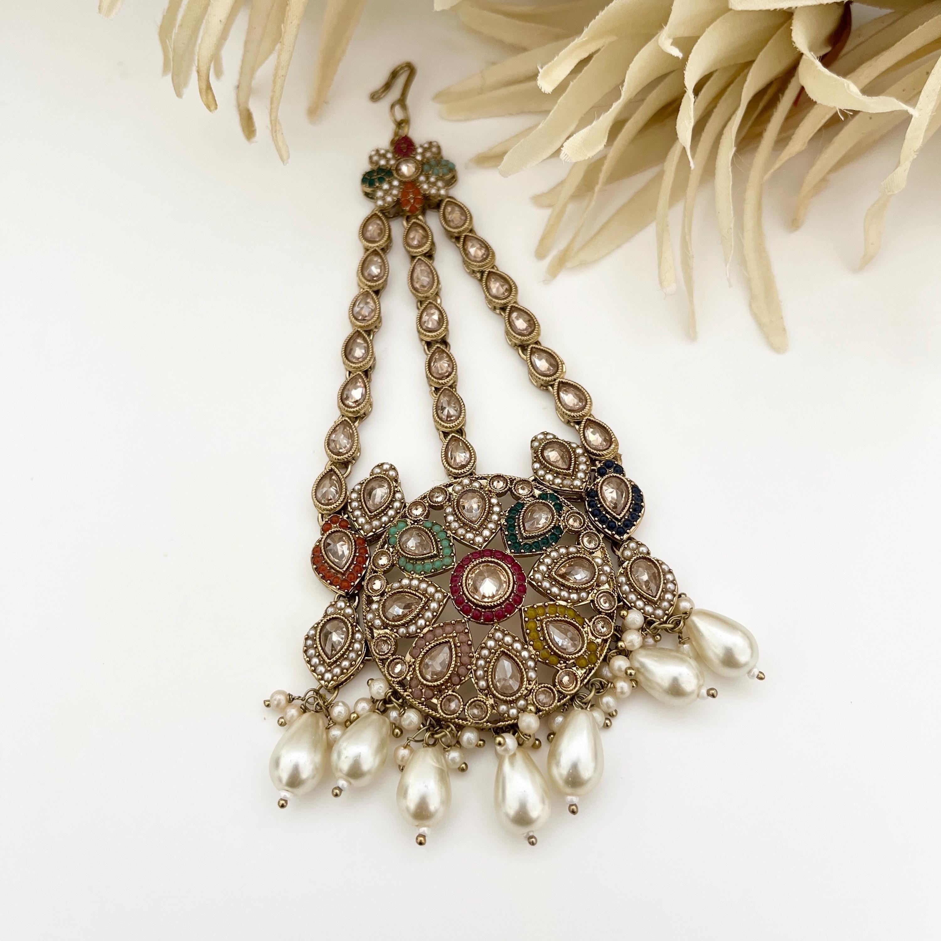 Gold Passa Jhoomer/ Bridal Jhumar / head side passa / Bridal Head piece / Indian bridal jewelry / Side Tikka