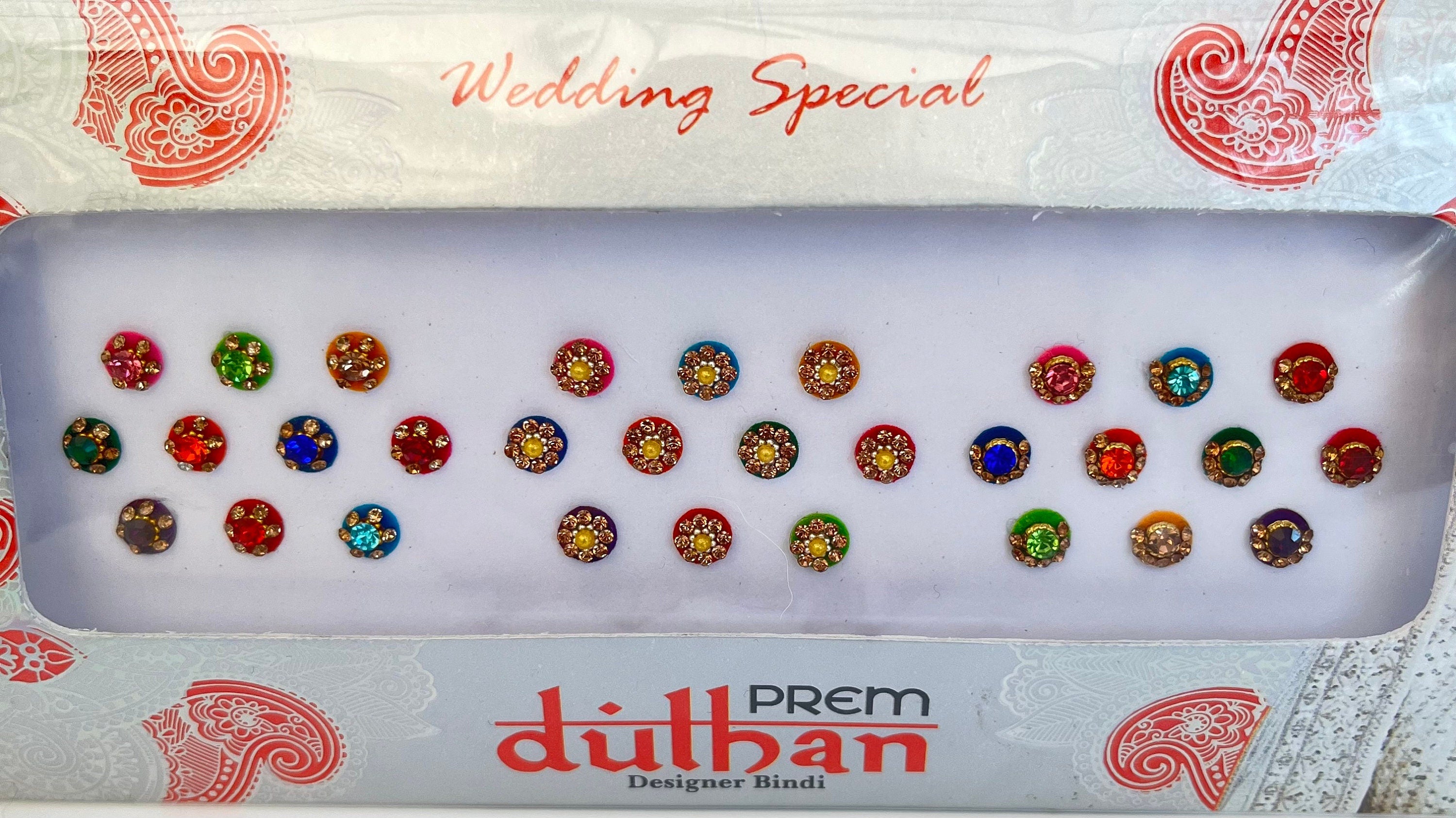 Indian Punjabi Bollywood traditional Fancy Bindi Packets Multicolour