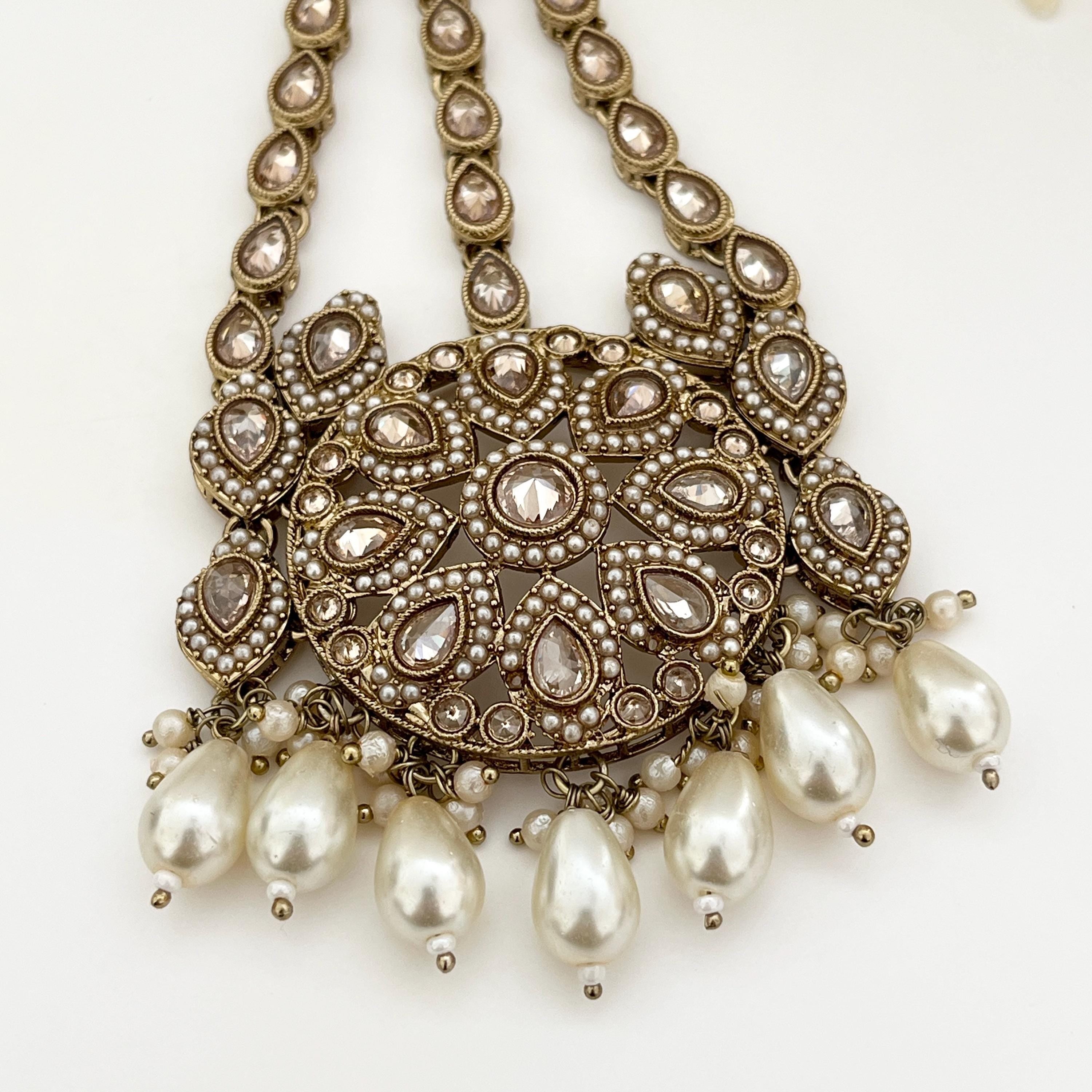 Gold Passa Jhoomer/ Bridal Jhumar / head side passa / Bridal Head piece / Indian bridal jewelry / Side Tikka