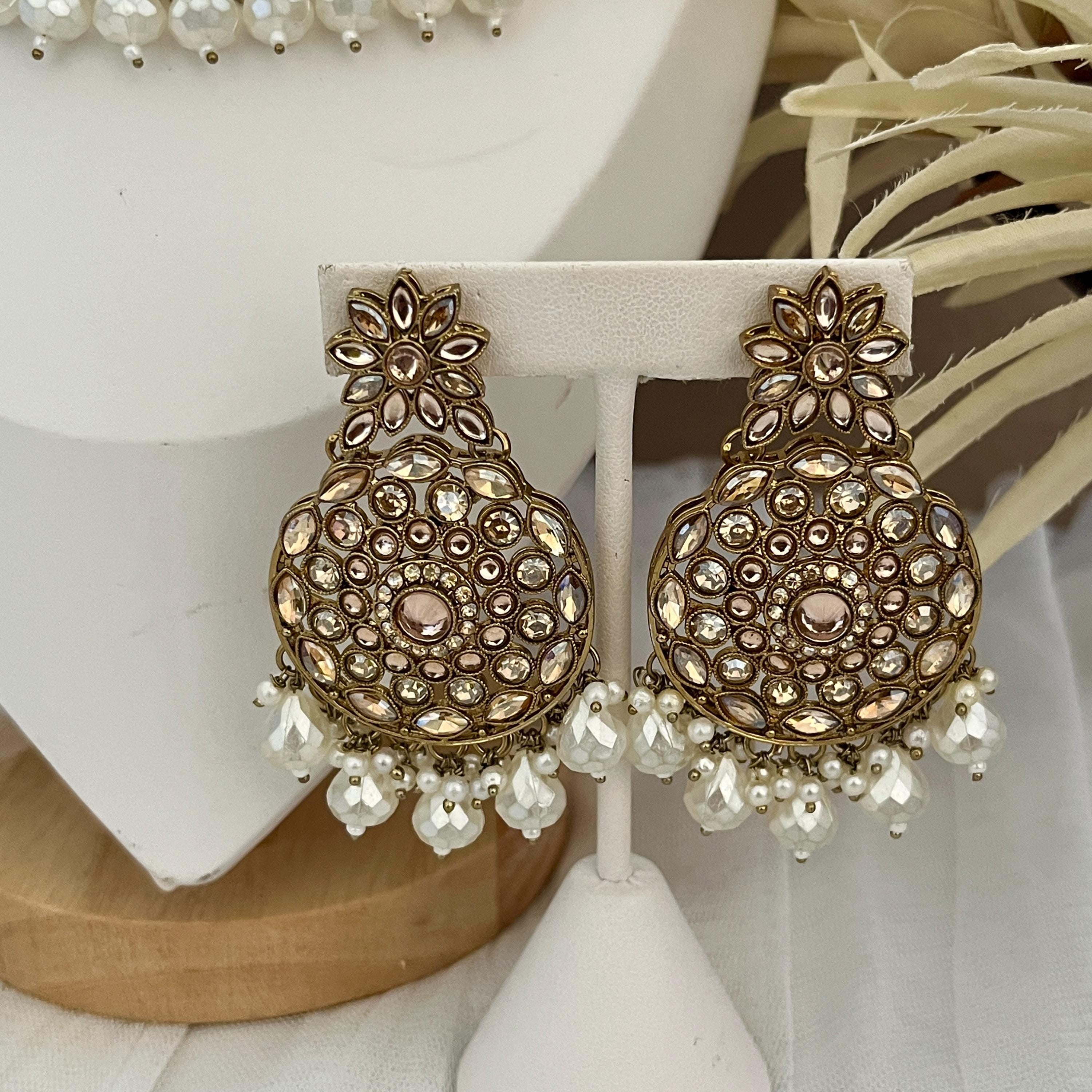 Handmade Polki Choker Necklace Set: Indian Bridal Jewelry