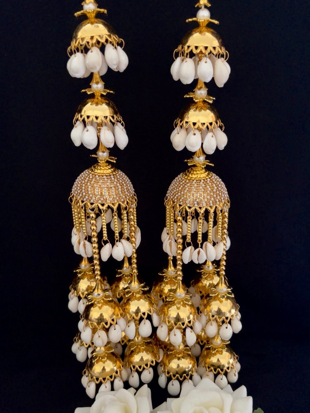 Bridal Gold Kaleera: Punjabi Wedding Jewelry, Sikh Ceremony Kalira Chooda (Set of 2)