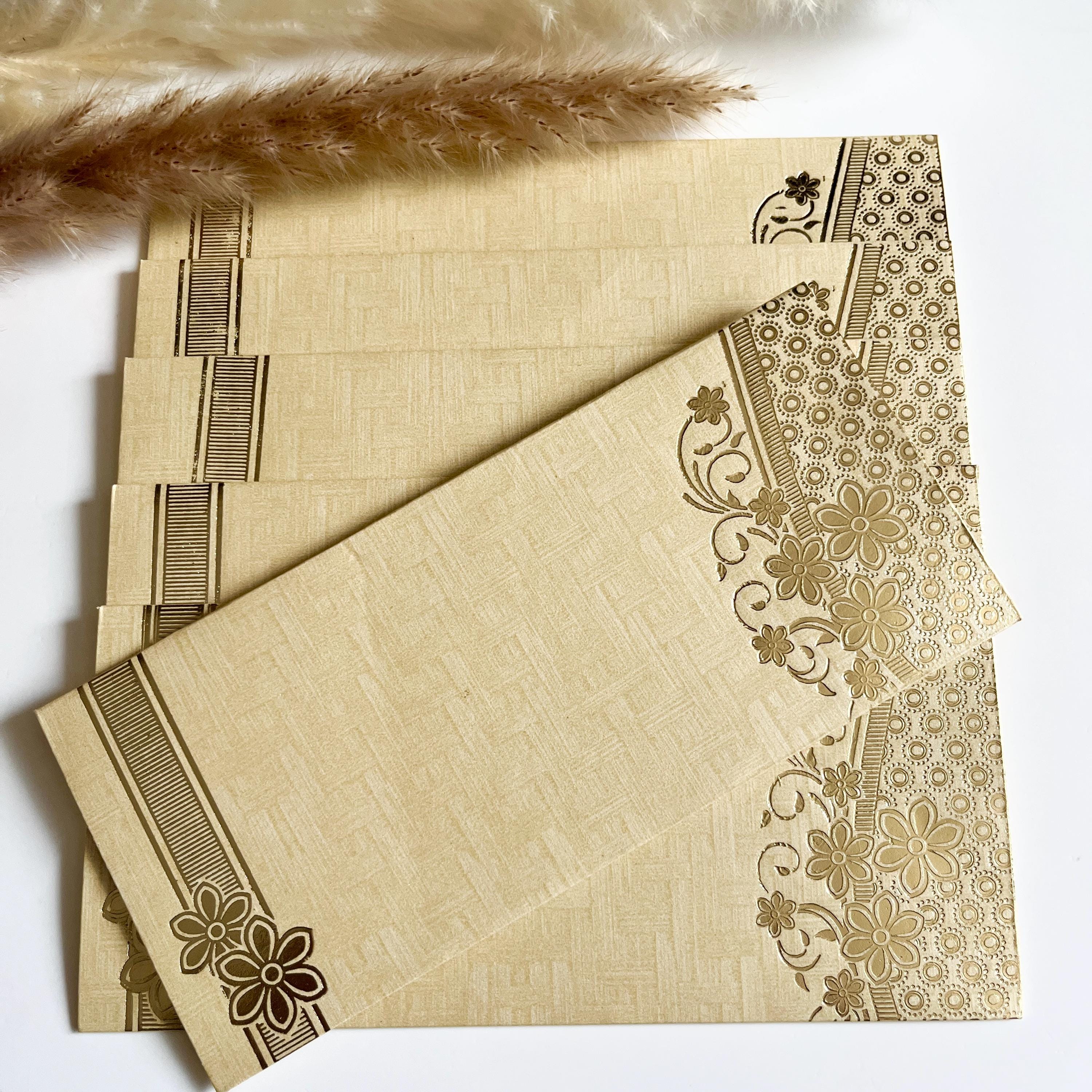 10 Money Envelopes/ Gift Cards/Gold Shagun Envelopes/ Money Wallets/ Gold Foil Cards