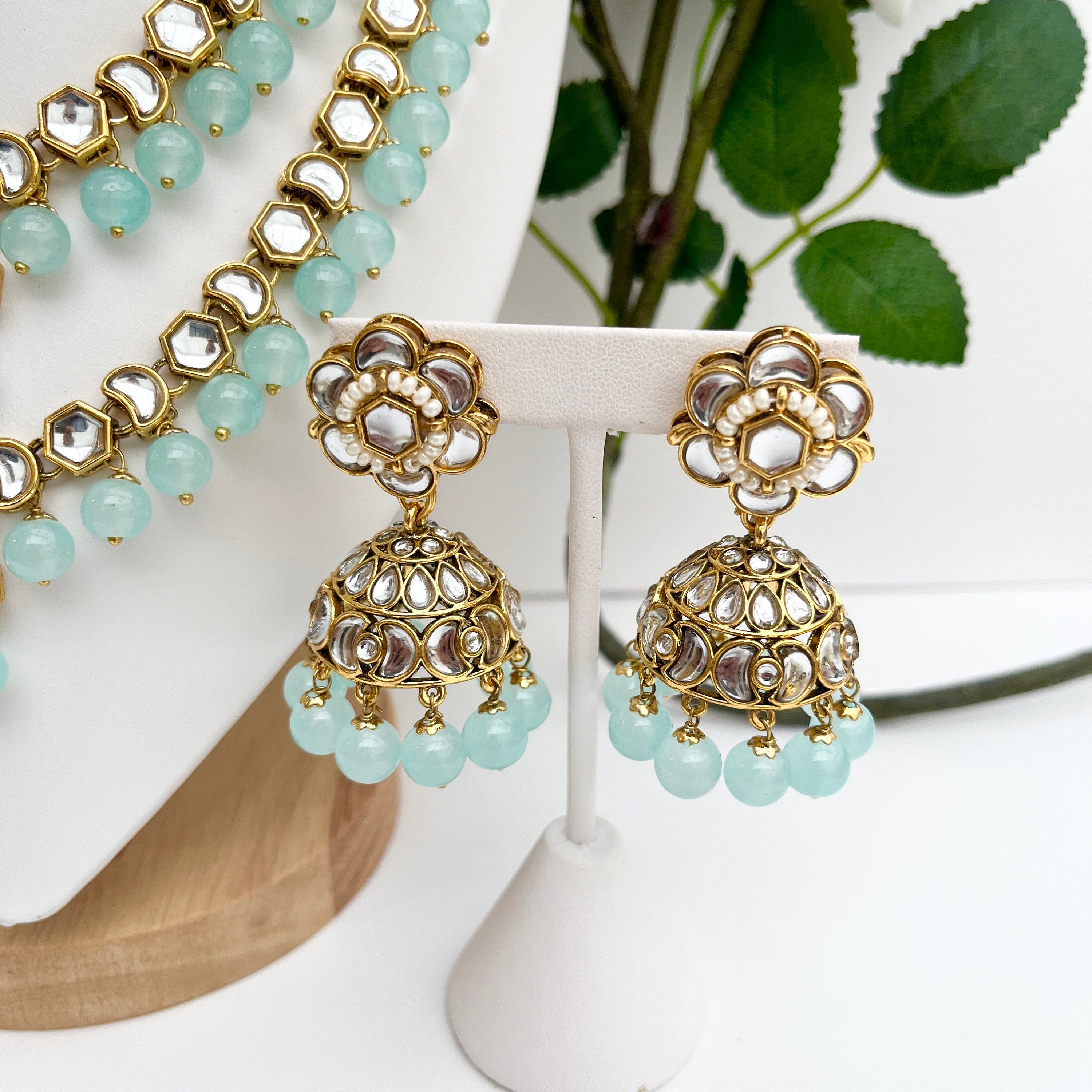 Kundan Necklace, Tikka, Earrings Wedding, Bridal, Indian Jewellery