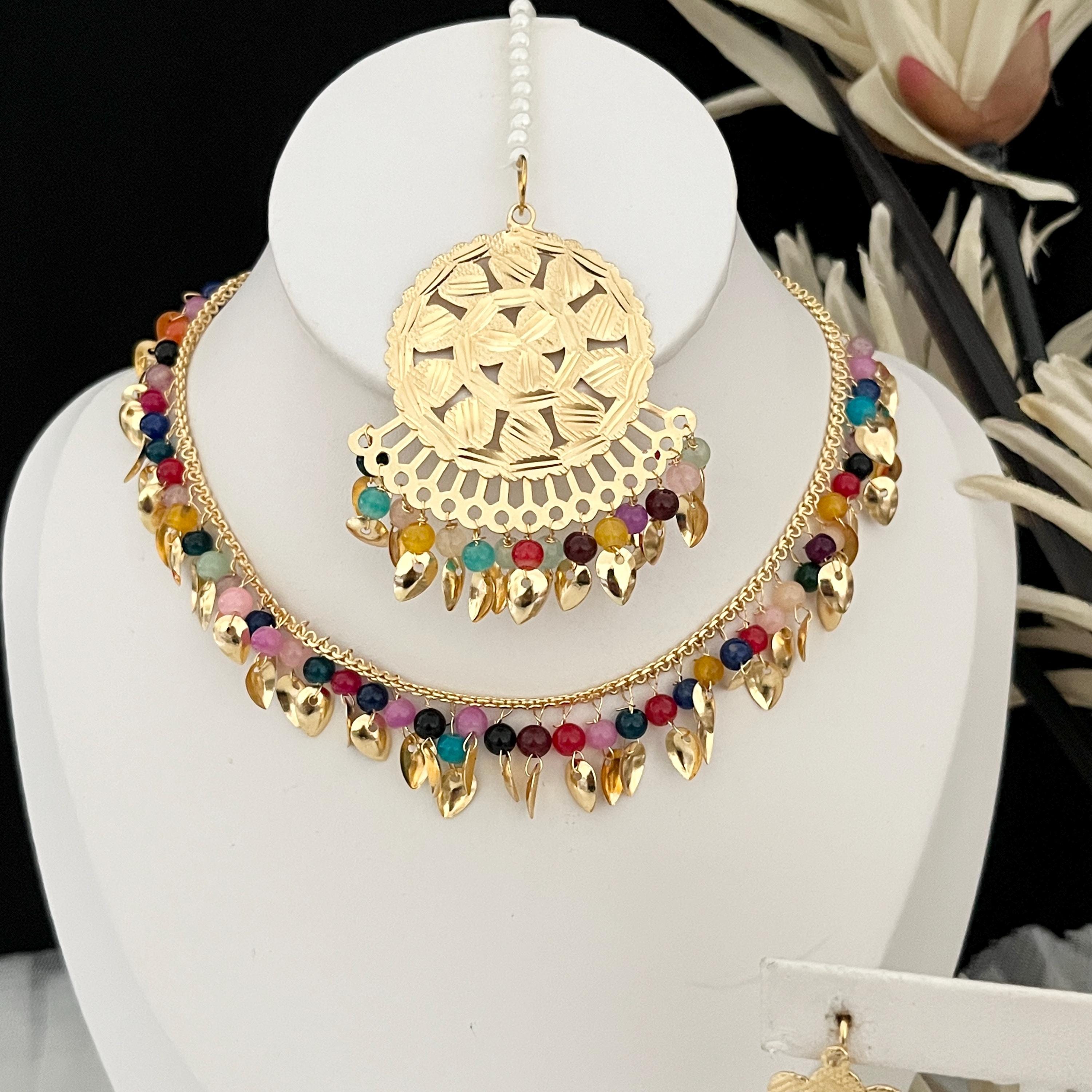Gold Choker set,Pearl Choker Set jadau Jewelry,Punjabi Wedding Jewelry,Pakistani Bridal Jewelry,Hyderabad Jewelry,Patra Gold Traditional Set