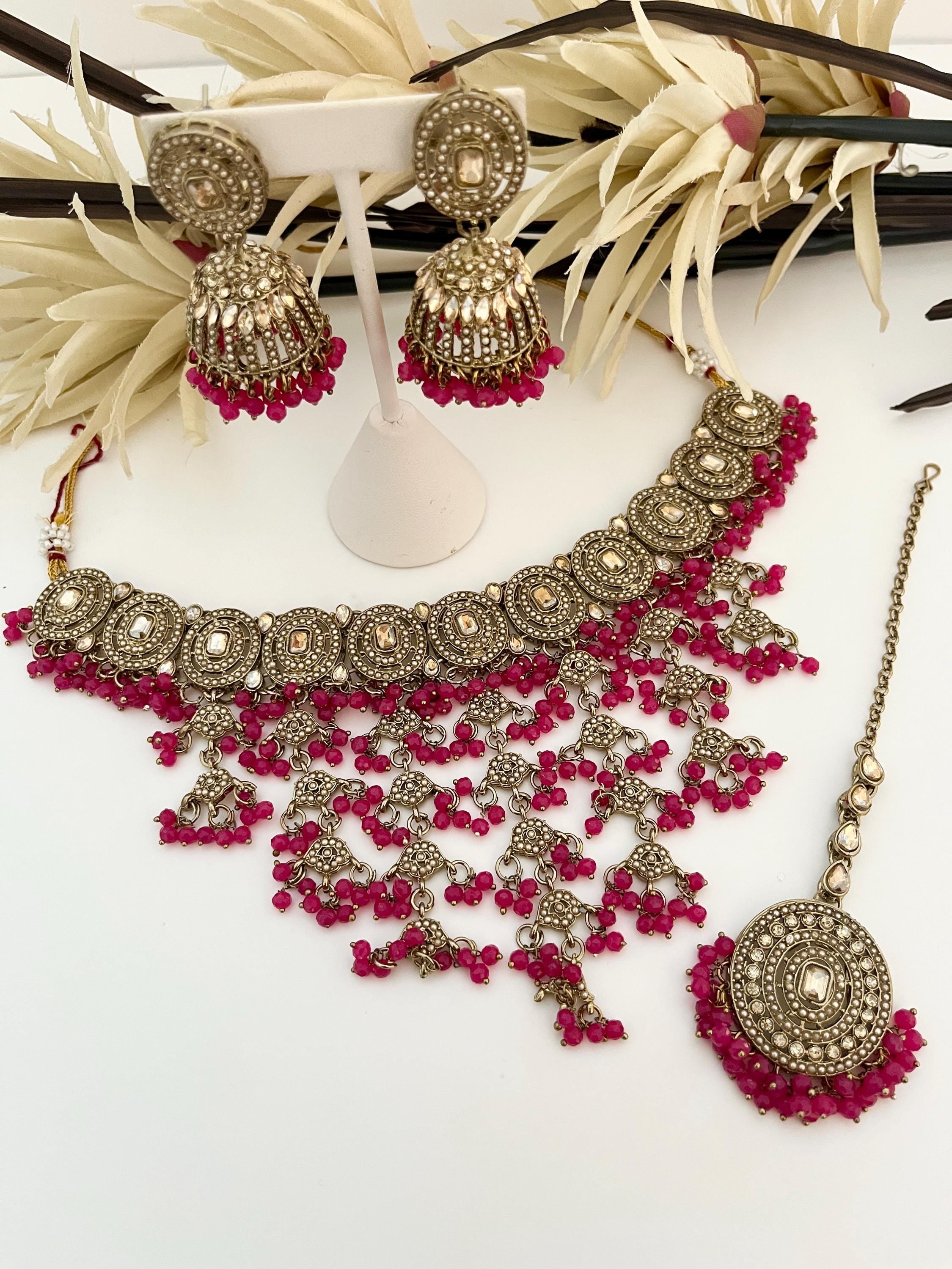 Indian Jewellery, Choker Polki Necklace, Indian Bridal Sets, Pakistani Jewellery, Bollywood, Silver Jewellery