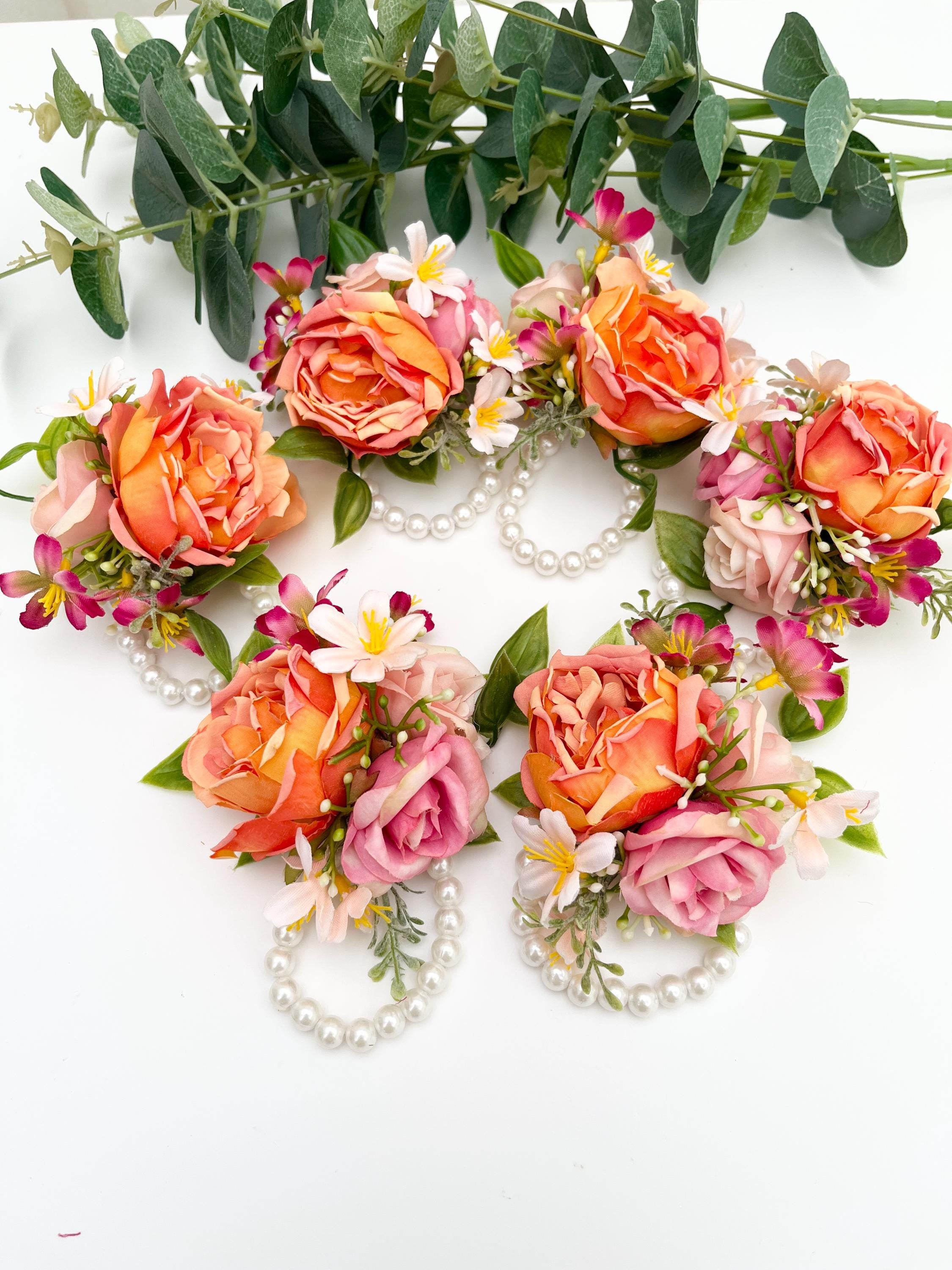 Handcrafted Floral Haldi Mehndi Jewelry Set: Indian Wedding Kaleerey