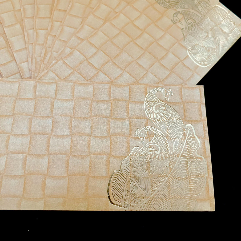Money Envelopes: Golden Embellished Gift Card Wallets  (Pack of 10) Wedding Cards
