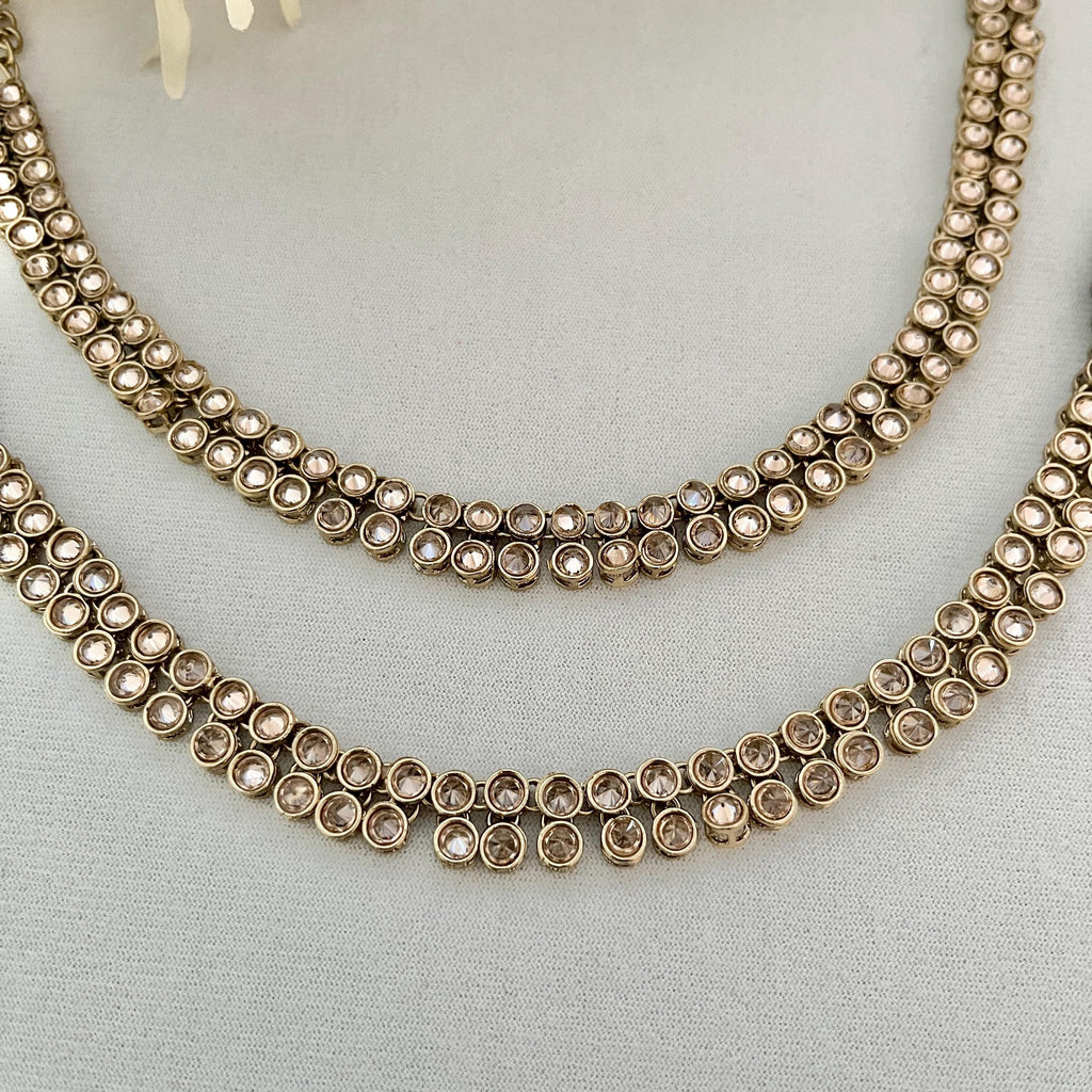 Gold Payal Anklets with Polki Stones, Ghungaroo, Ladies Jewellery