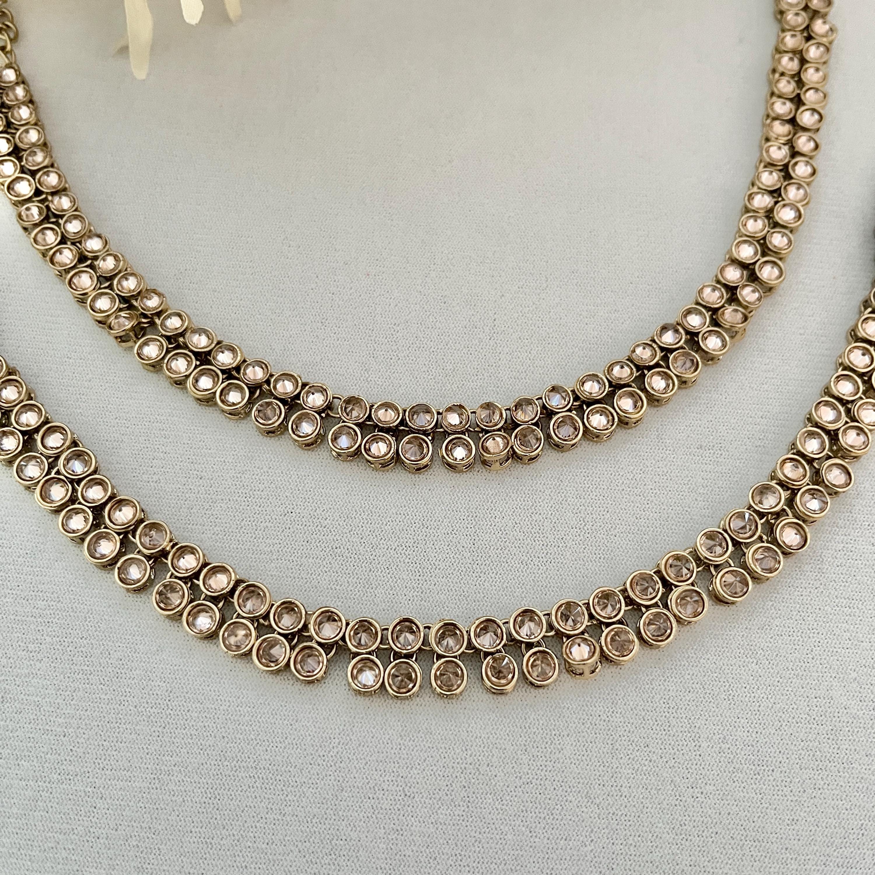 Gold Payal Anklets with Polki Stones, Ghungaroo, Ladies Jewellery