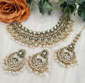 Kundan Meenakari White and Gold Choker Set