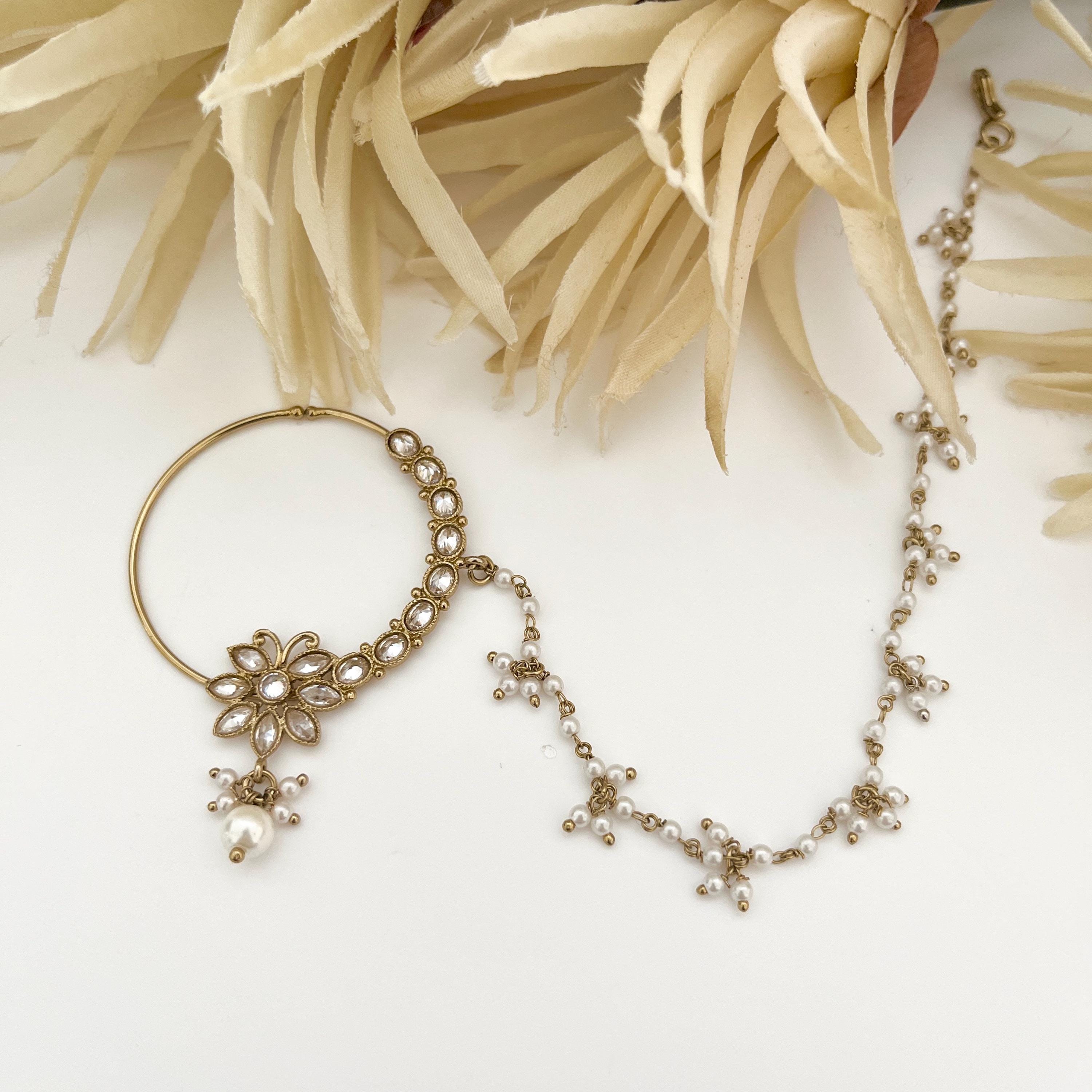 Polki Stone Nath Nose Ring: Indian Bridal Jewelry
