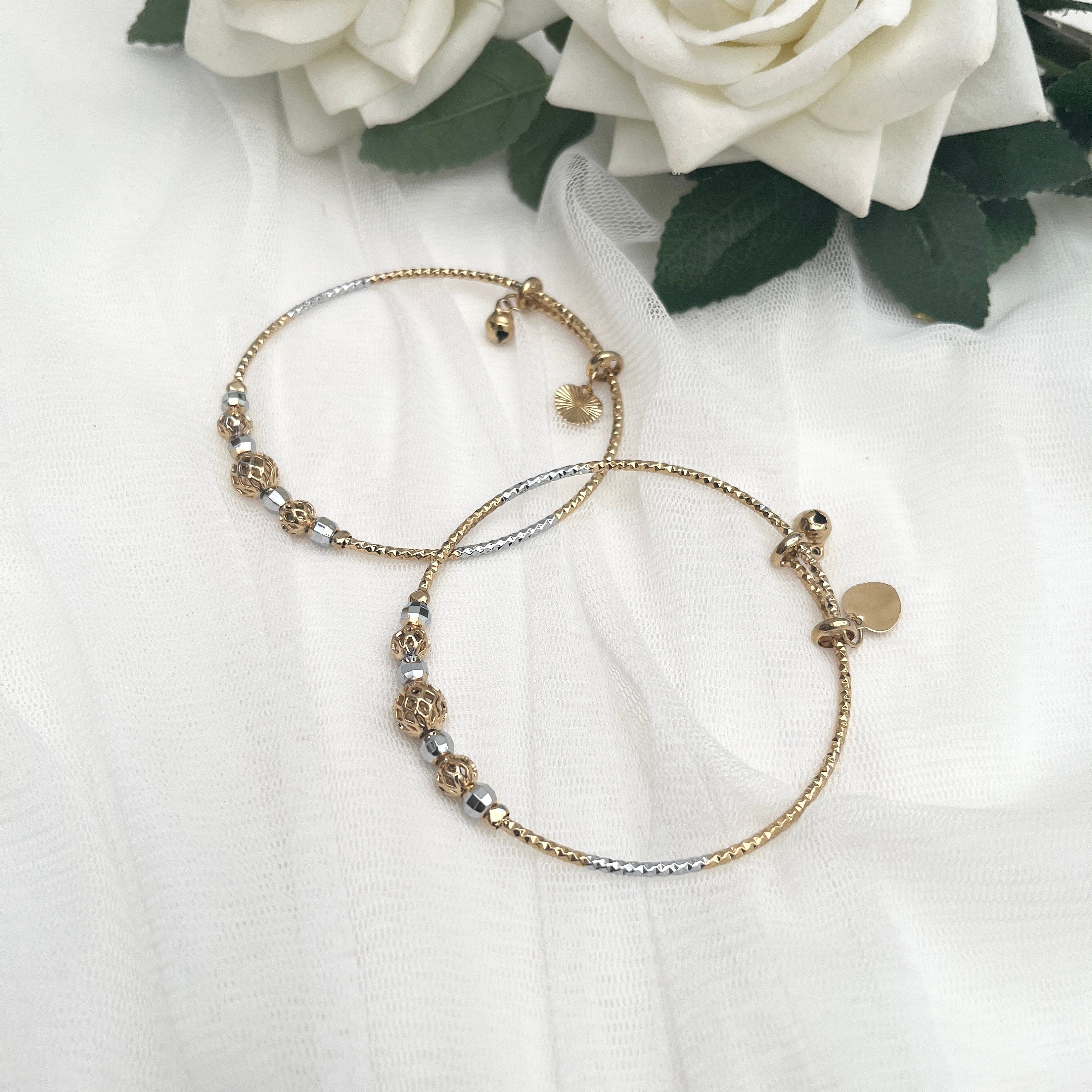 Gold and Silver Bracelets with Trinkets, Indian Bangles, Ladies Indian Jewellery