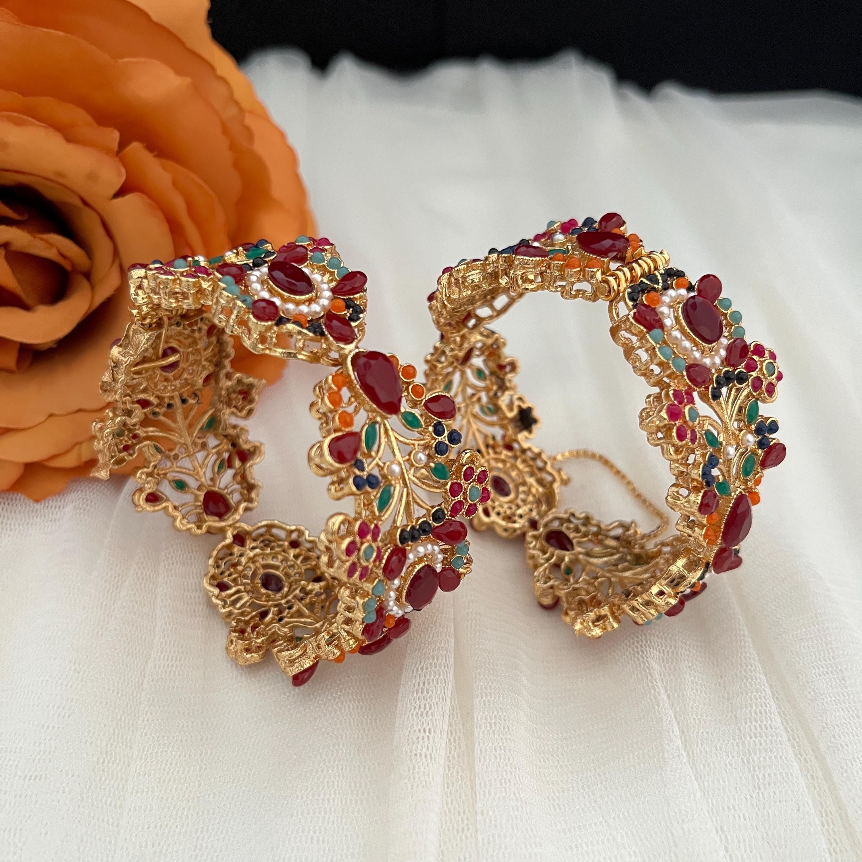 Traditional Indian Bangles | Kangan | Rajasthani Chura | Royal Wedding Bangles | Punjabi Chura | Kundan Bridal Chura | Chura Bangles