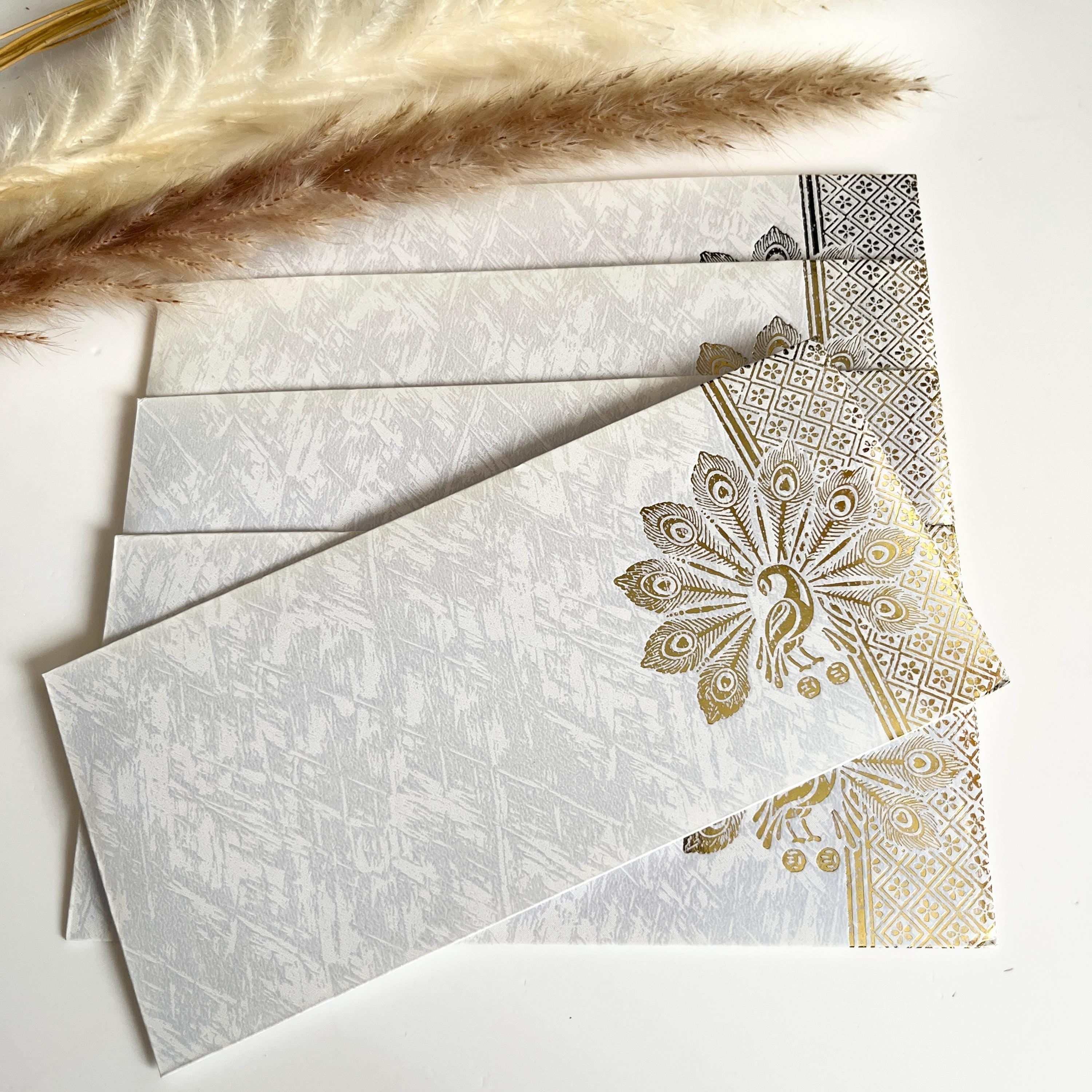 10 Money Envelopes/ Gift Cards/Green Shagun Envelopes/ Money Wallets/ Gold Foil Cards/Wedding Invitations