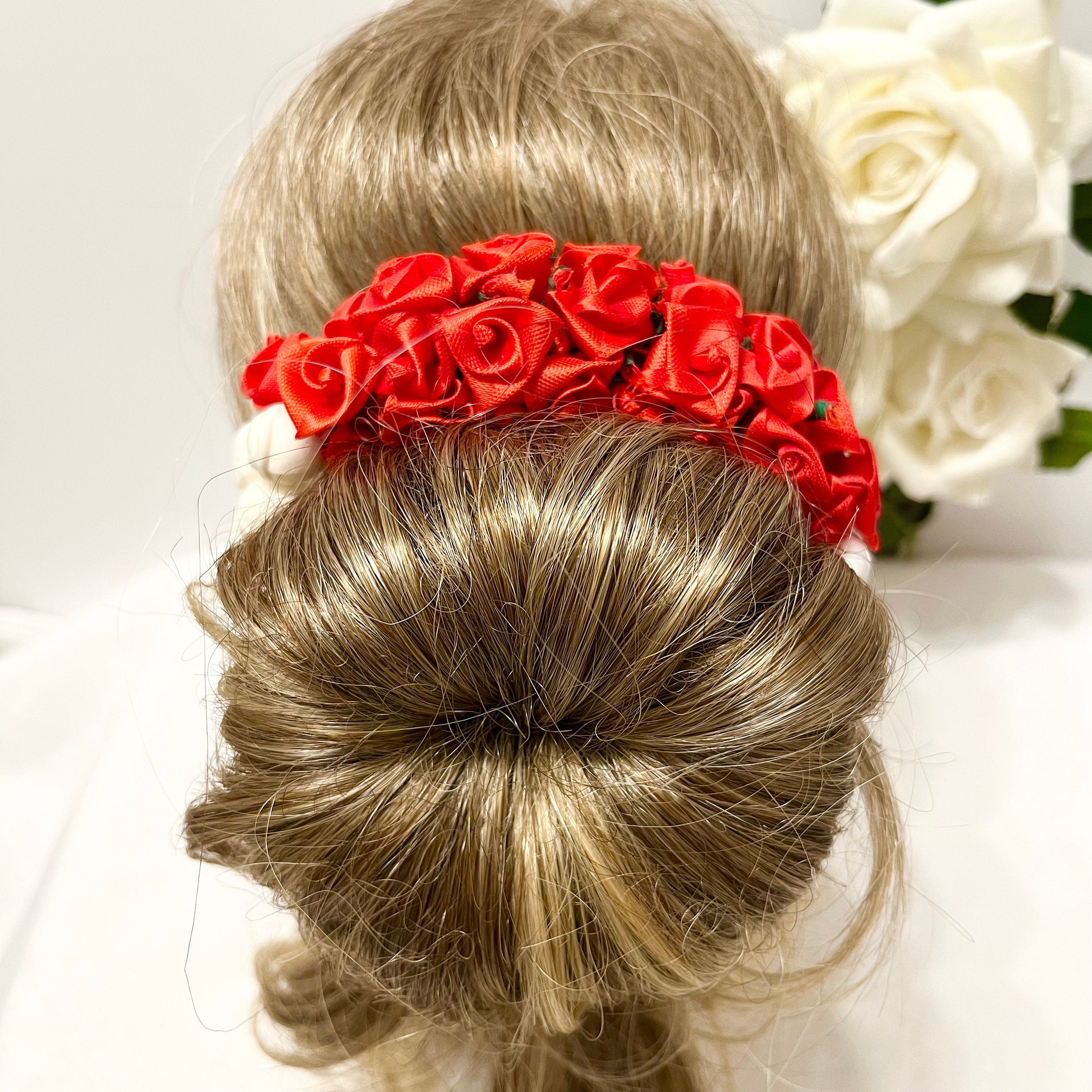 Resuable Gajra hair accessories tiara, made of foam fabric. Bharatanatyam / kuchipudi dance / weddings/ events/ bride / hair accessories