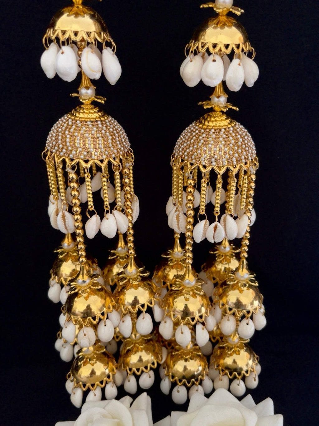 Bridal Gold Kaleera: Punjabi Wedding Jewelry, Sikh Ceremony Kalira Chooda (Set of 2)