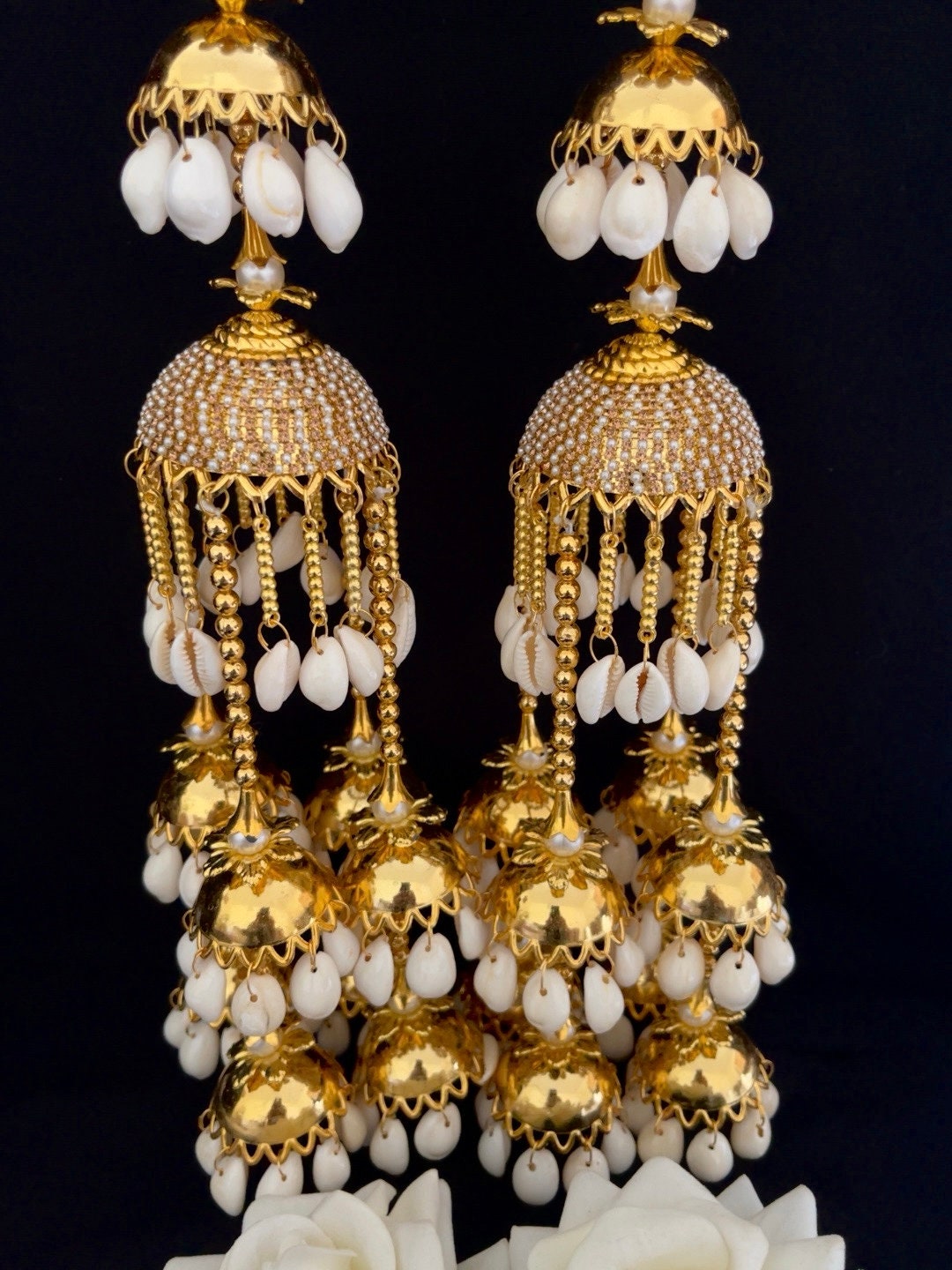 Bridal Gold Kaleera: Punjabi Wedding Jewelry, Sikh Ceremony Kalira Chooda (Set of 2)