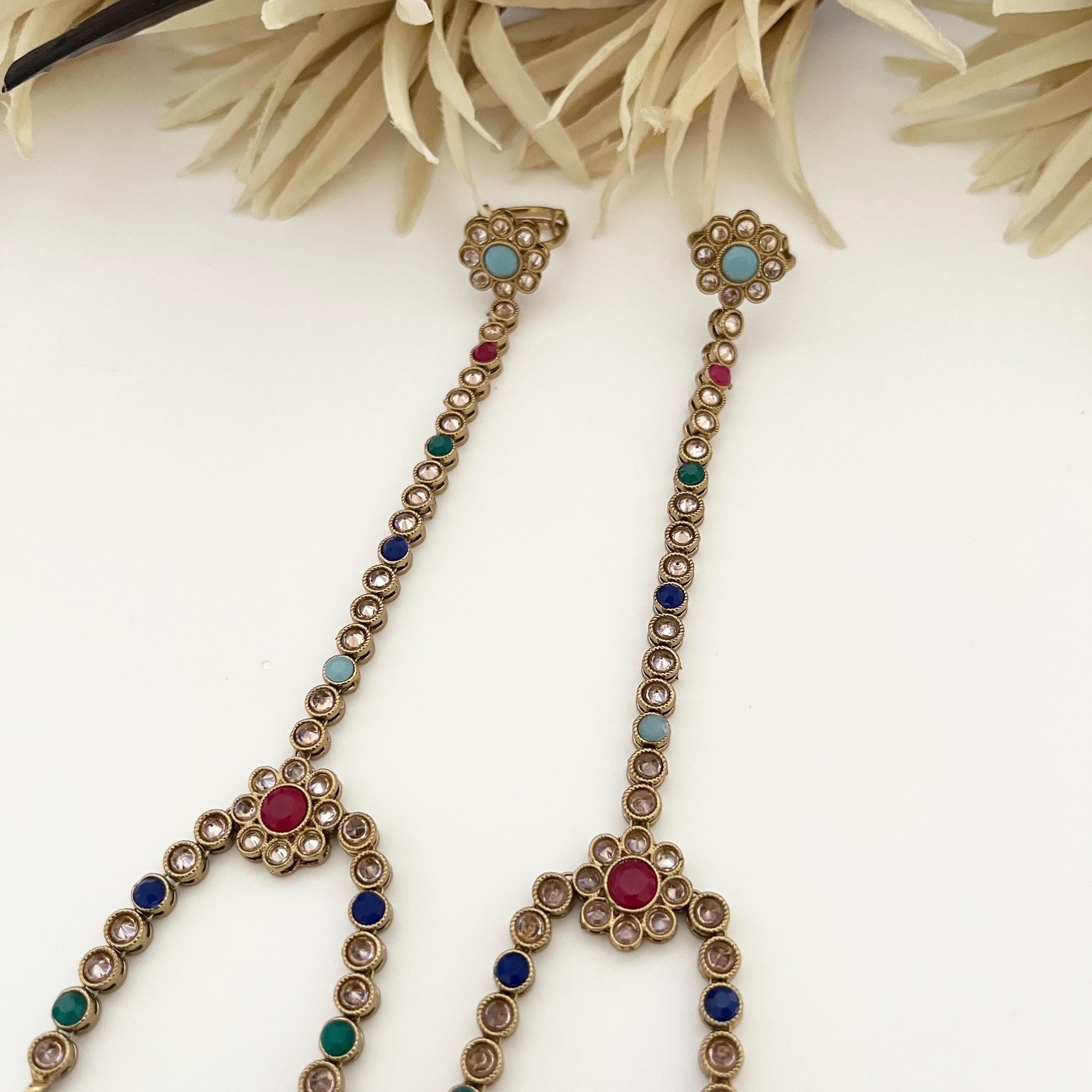 Kundan Hath Panja: Indian Bridal Jewelry Ring Bracelet