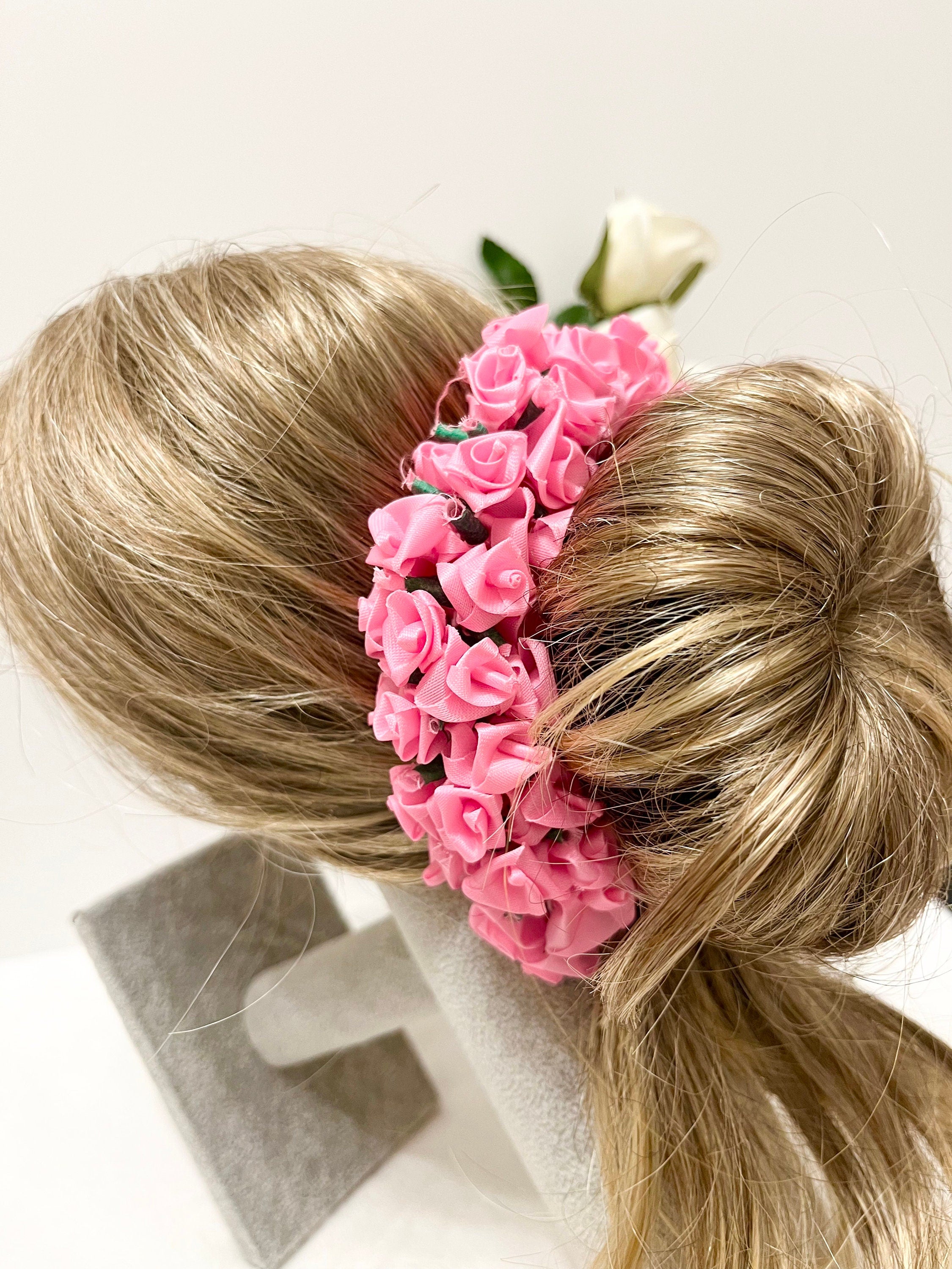 Resuable Gajra hair accessories tiara, made of foam fabric. Bharatanatyam / kuchipudi dance / weddings/ events/ bride / hair accessories