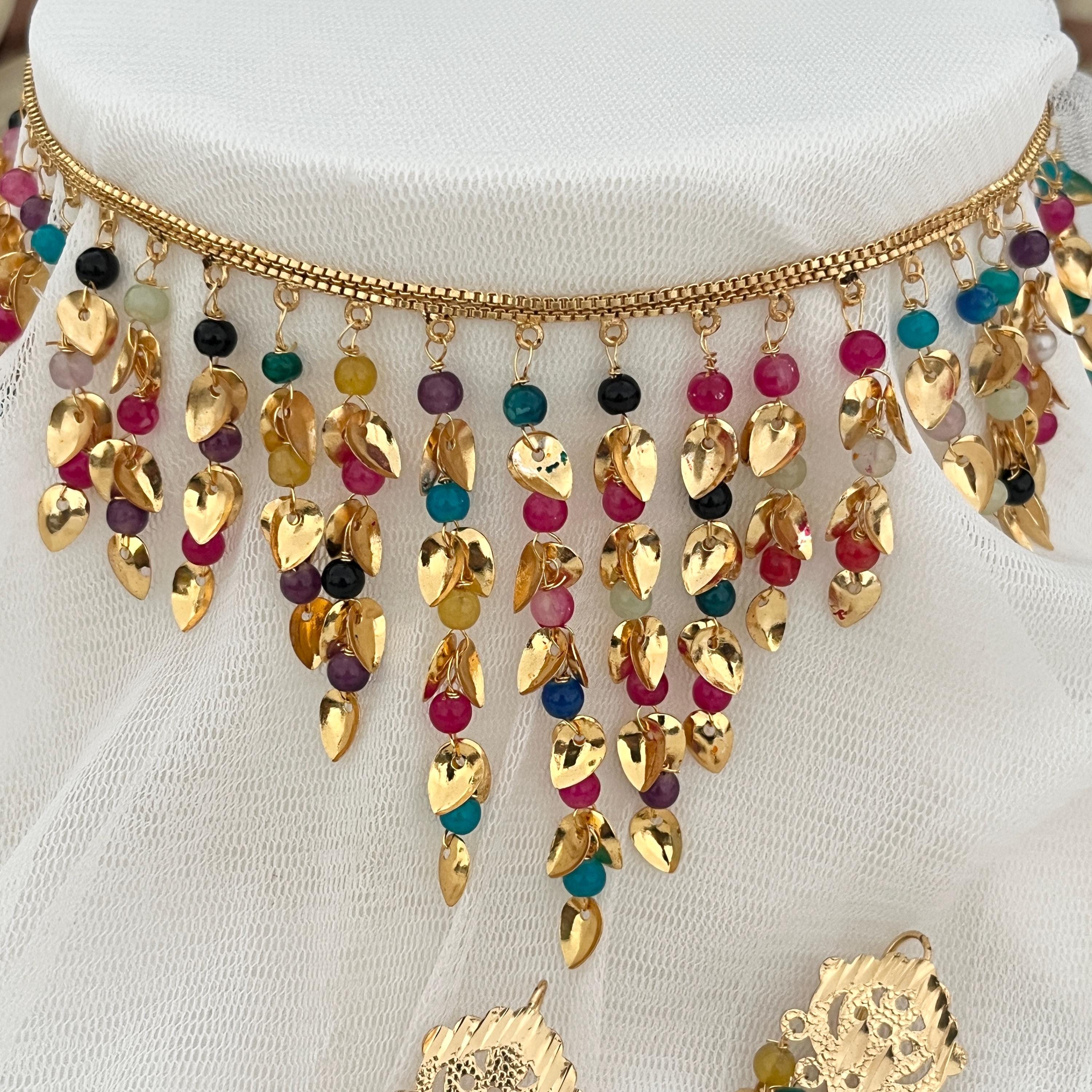 Gold Choker set,Pearl Choker Set jadau Jewelry,Punjabi Wedding Jewelry,Pakistani Bridal Jewelry,Hyderabad Jewelry,Patra Gold Traditional Set