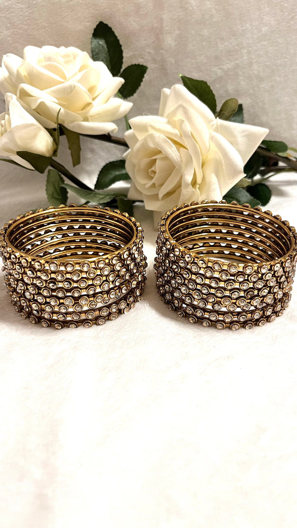 Indian Jewellery Kangan Bracelets Bangles Gold Sets with Polki Stones