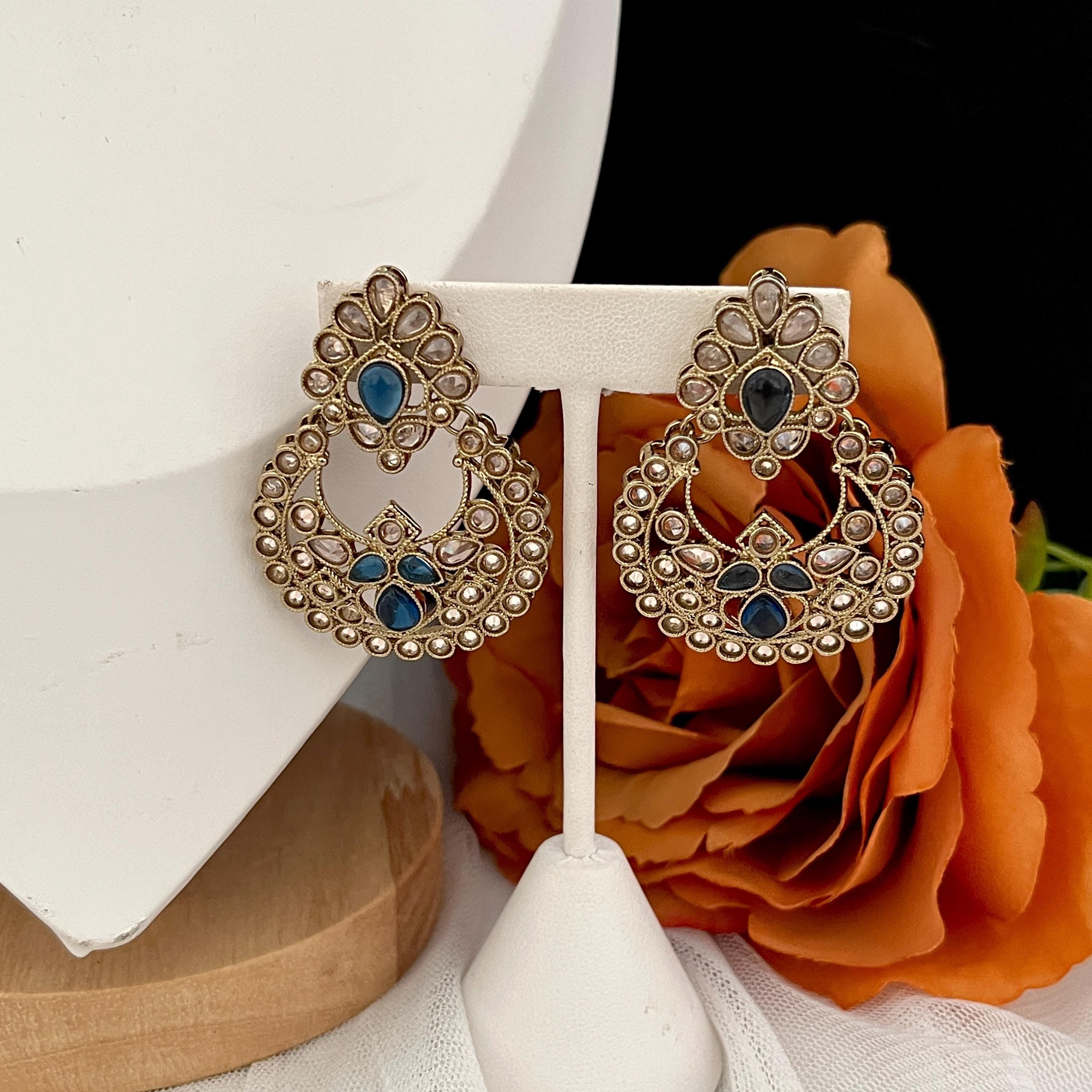 Indian Jewellery, Choker Polki Necklace, Indian Bridal Sets, Pakistani Jewellery, Bollywood, Blue Jewellery Set