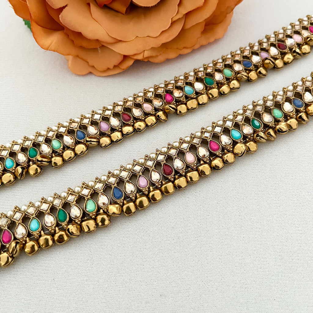 Beautiful Bridal Payal, Ghunghroo Silver Payal, Elegant Payal Anklets, Ghungru Anklets, Payzeb, Anklets, Gold Payal, Kundan Payal