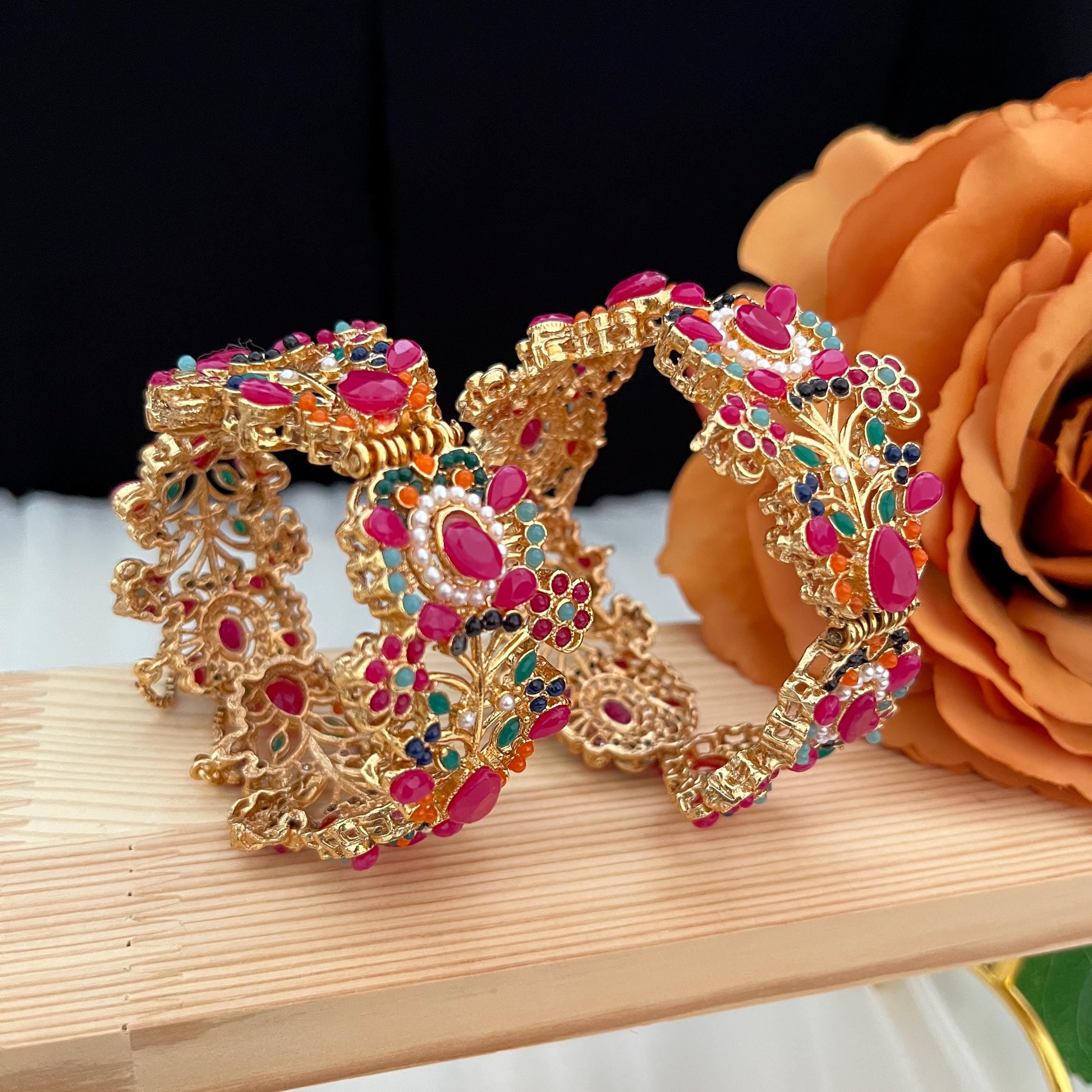 Traditional Indian Bangles | Kangan | Rajasthani Chura | Royal Wedding Bangles | Punjabi Chura | Kundan Bridal Chura | Chura Bangles