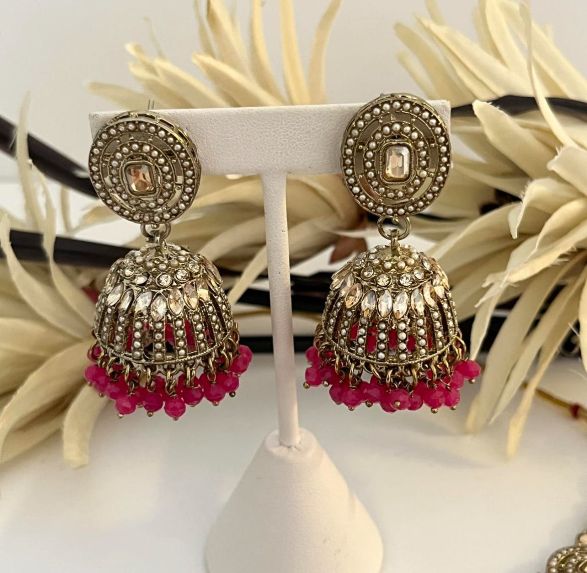 Polki Gold jewellery with Jhumka Earrings