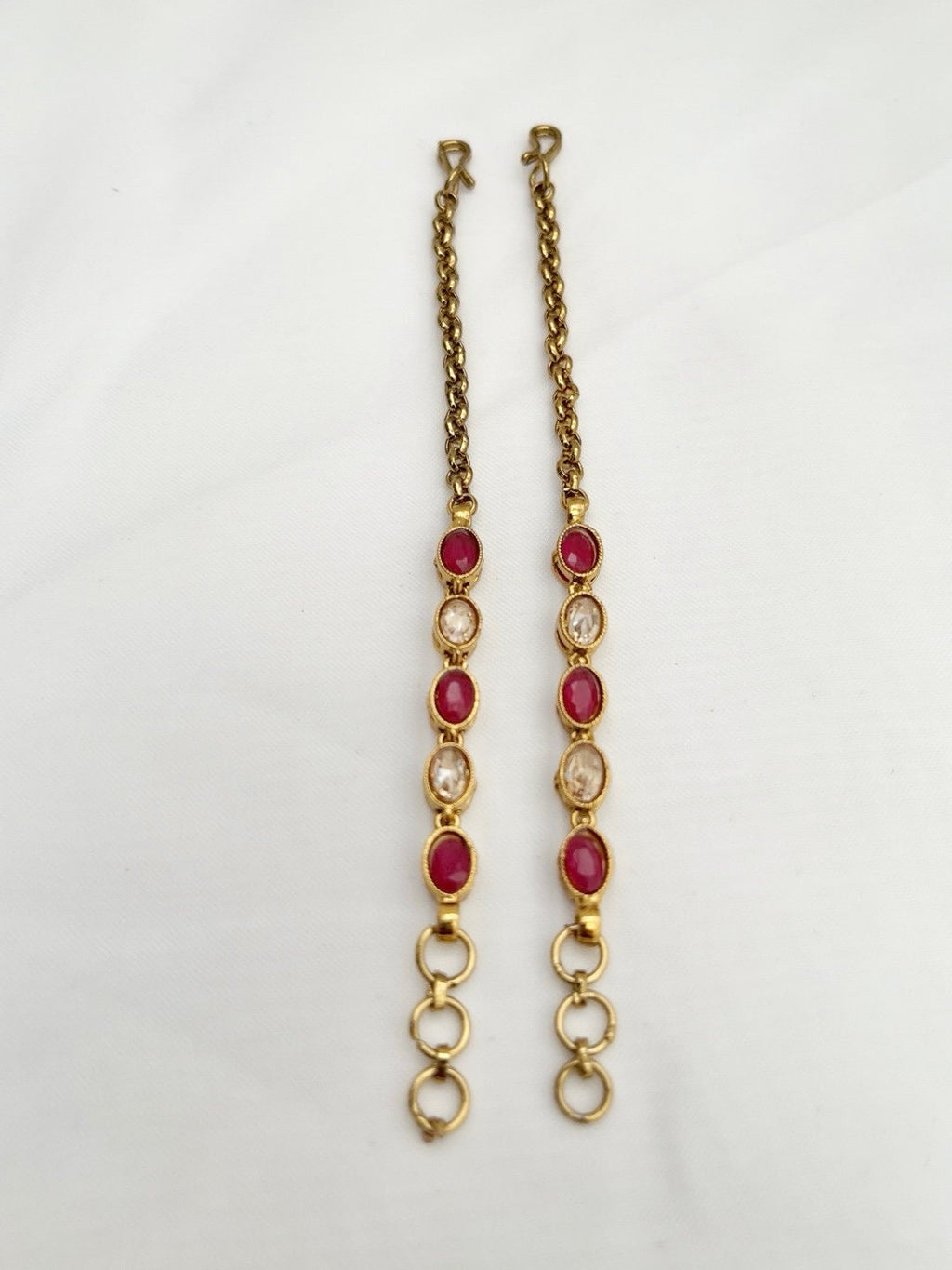 Indian Jewellery Punjabi Bollywood Earring Chain Kundan Sahara