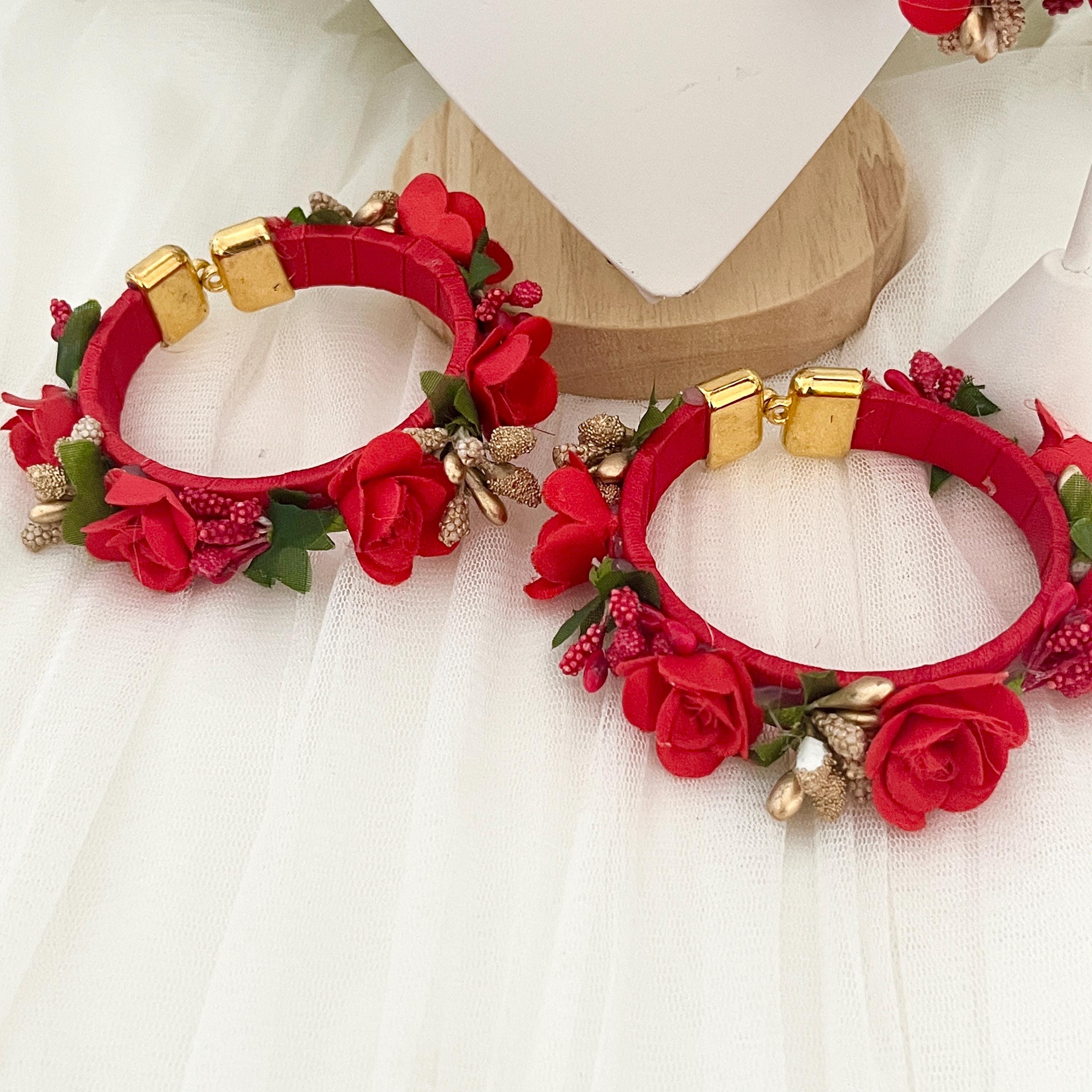 Handcrafted Floral Jewelry Set: Indian Wedding Haldi Mehndi Necklace