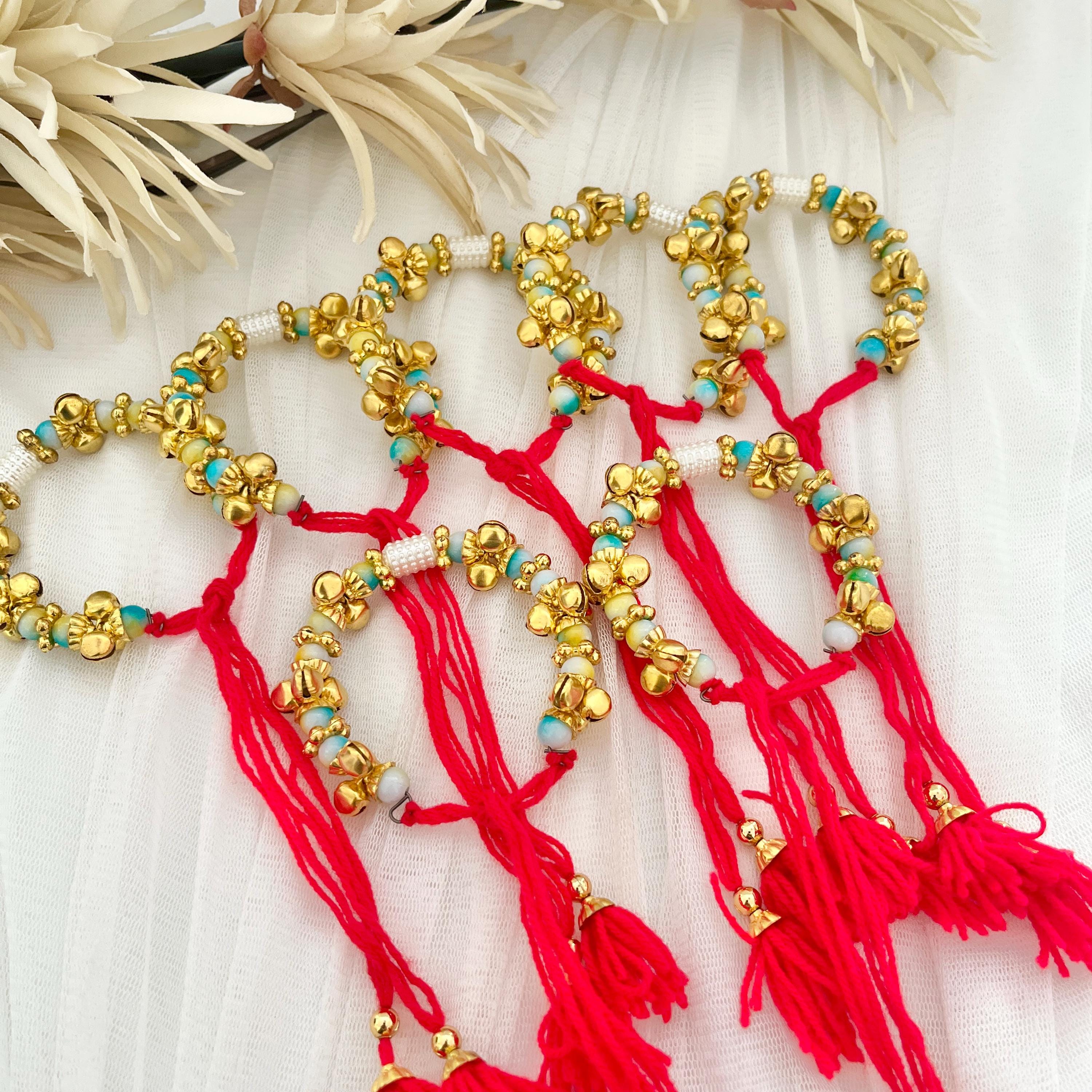 Bracelet Ganney & Atta Mauli Ball Indian Punjabi Wedding Maiyan Ceremony Haldi Ceremony Wedding Momento Favours Gift Fancy Gane Gaanas