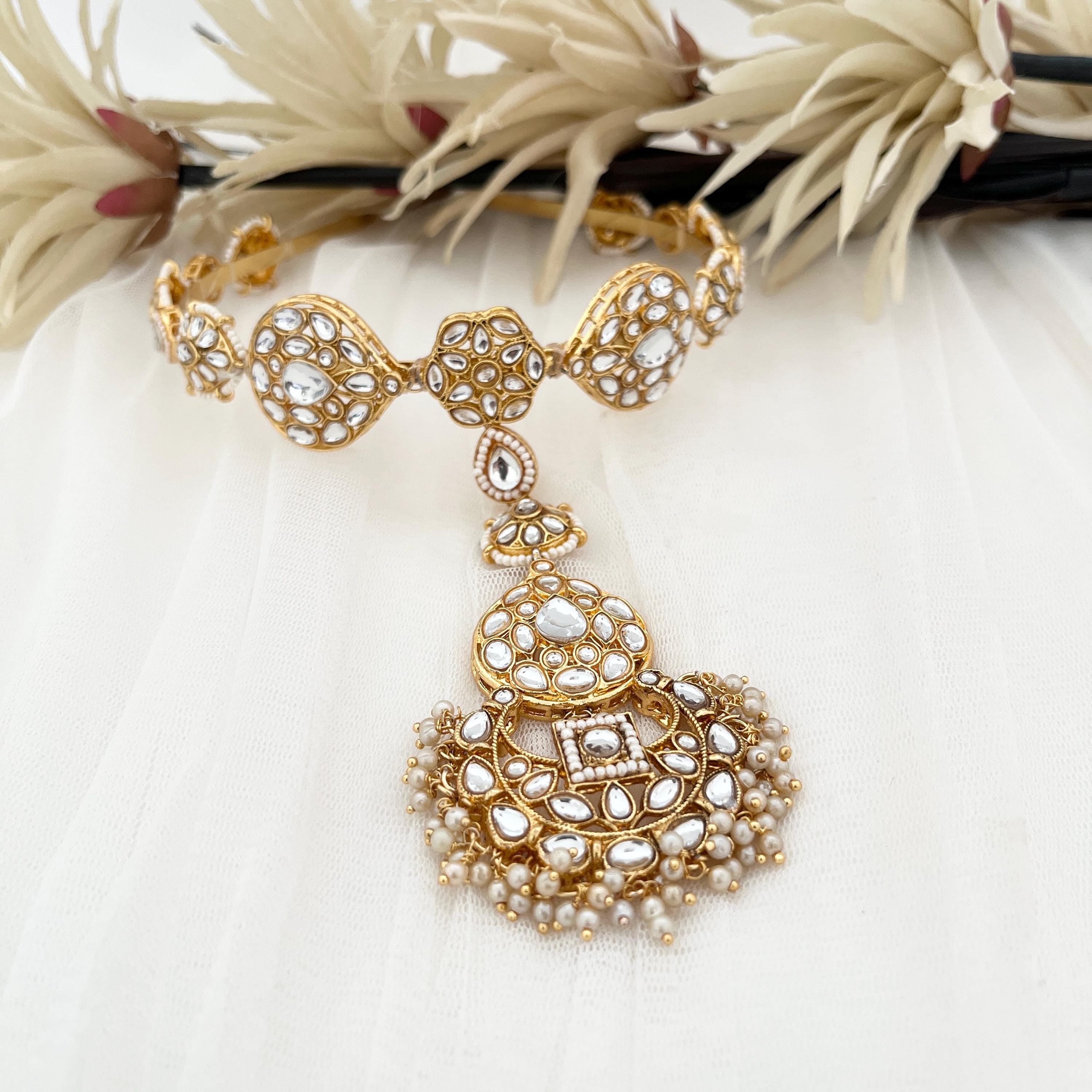 Mattha Patti/ Head Piece/ Sheeshphool/ Indian Fore Head Jewelry/ Jhoomer/ Maang Tikka