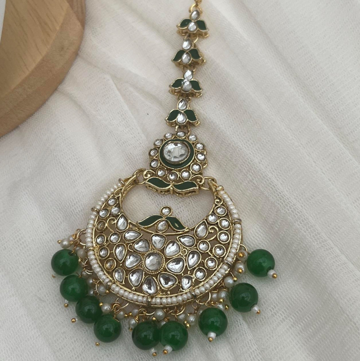 Kundan Meenakari Green and Gold Choker Set