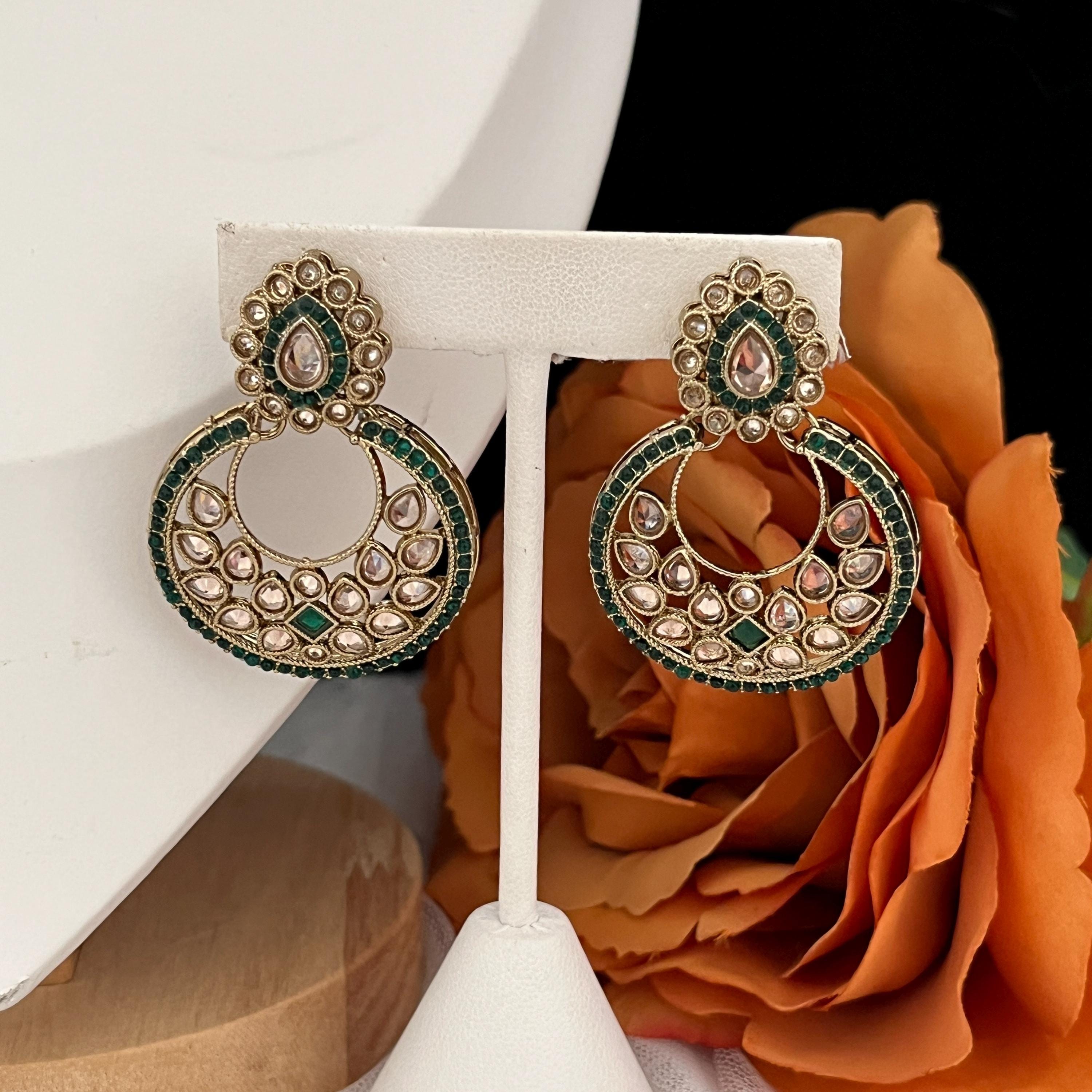 Indian Jewellery, Choker Polki Necklace, Indian Bridal Sets, Pakistani Jewellery, Bollywood, Green Jewellery Set