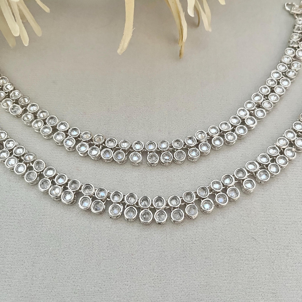 Silver Payal Anklets with Polki Stones: Indian Ghungroo Jewelry