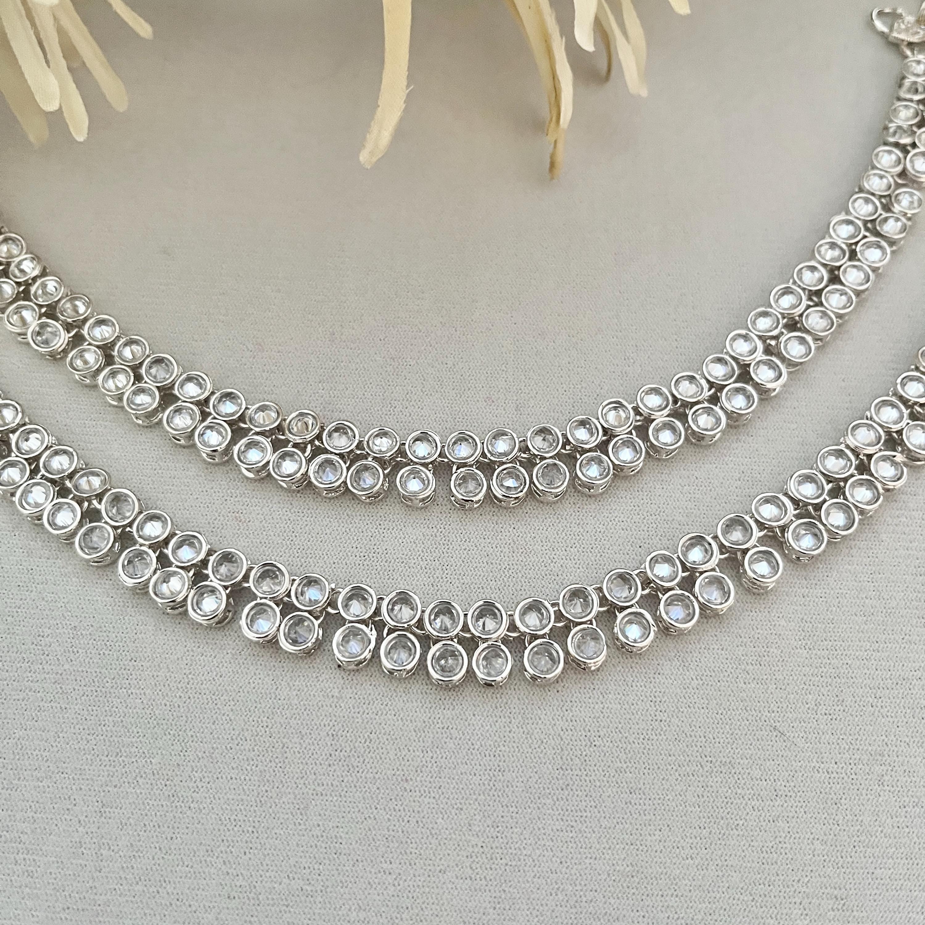 Silver Payal Anklets with Polki Stones: Indian Ghungroo Jewelry