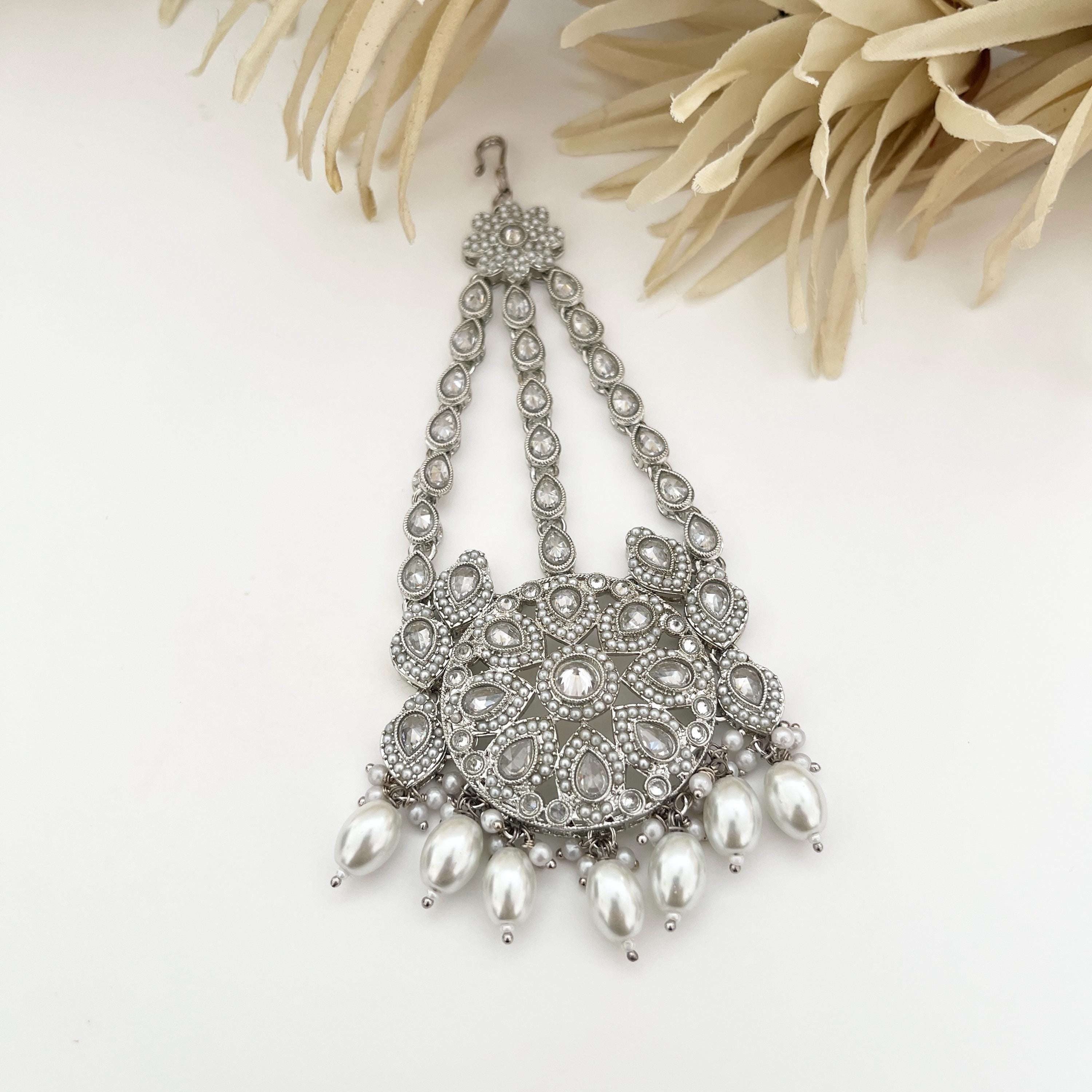 Silver Passa Jhoomer/ Bridal Jhumar / head side passa / Bridal Head piece / Indian bridal jewelry / Side Tikka